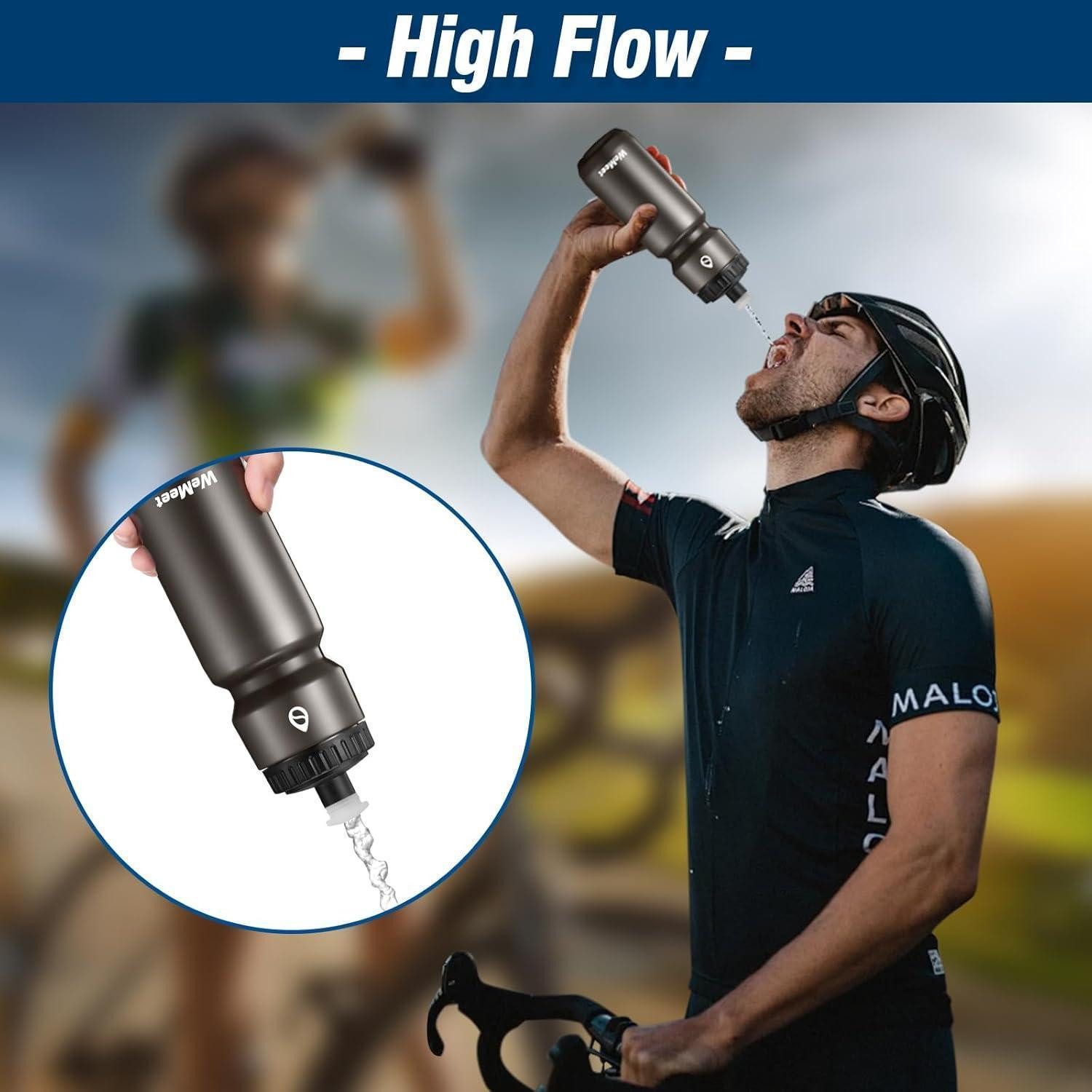 LuxusKollektion Trinkflasche Trinkflasche Fahrrad 2er Pack Sportflasche 1000 ml Schwarz grün Blau
