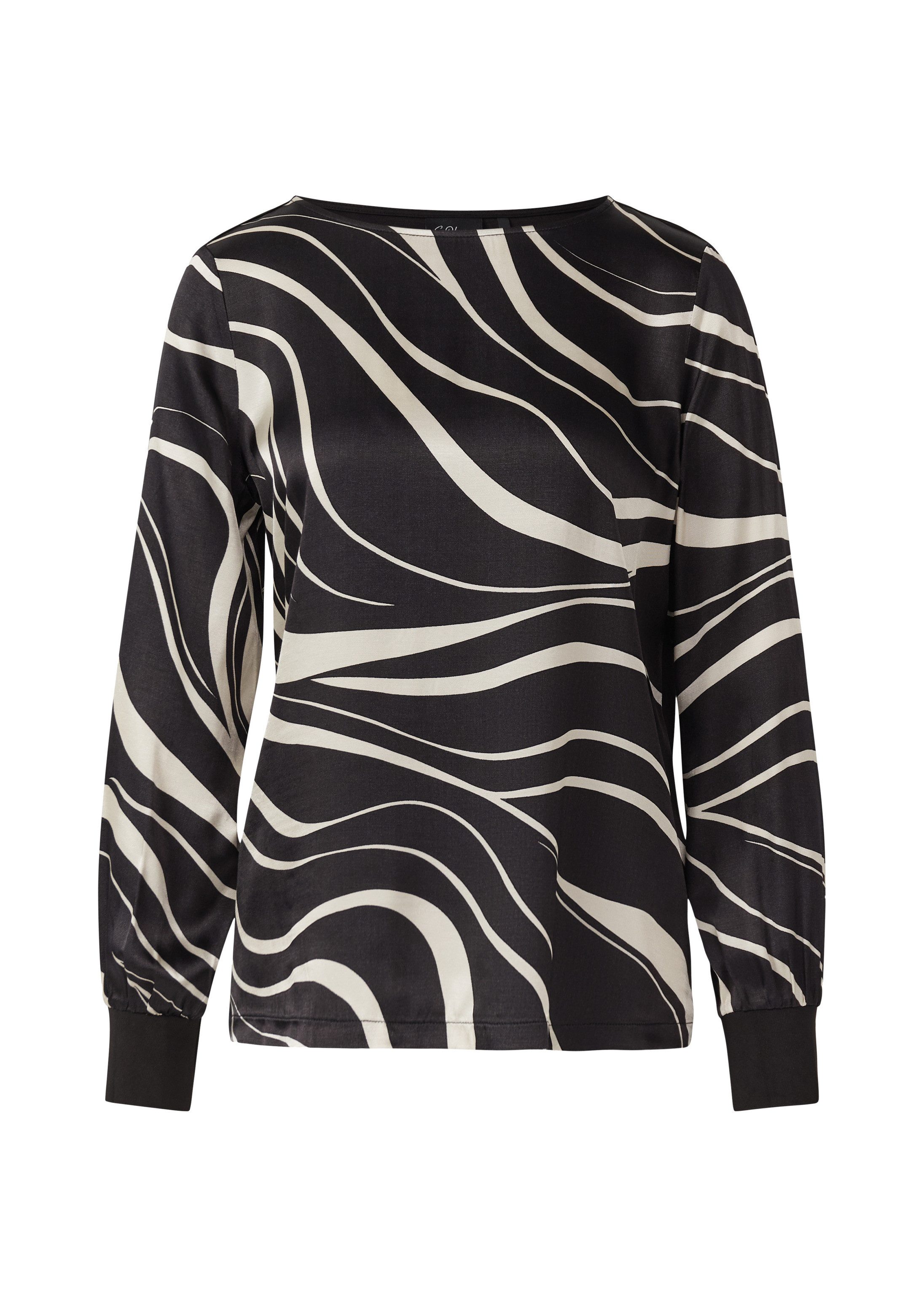 s.Oliver Langarmshirt T-Shirt Gemustertes Langarmshirt im Fabricmix