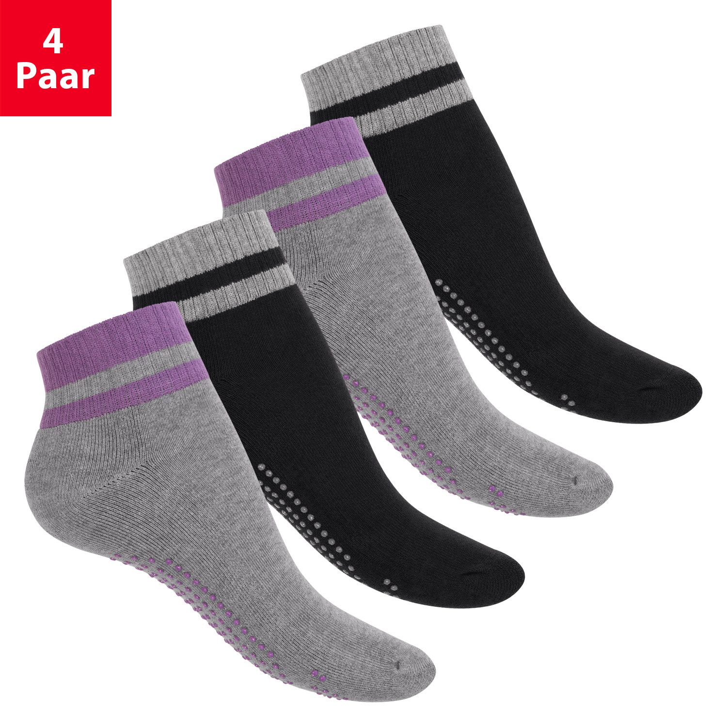 celodoro ABS-Socken Damen & Herren Yoga & Wellness Socken ABS Frotteesohle (4 Paar)