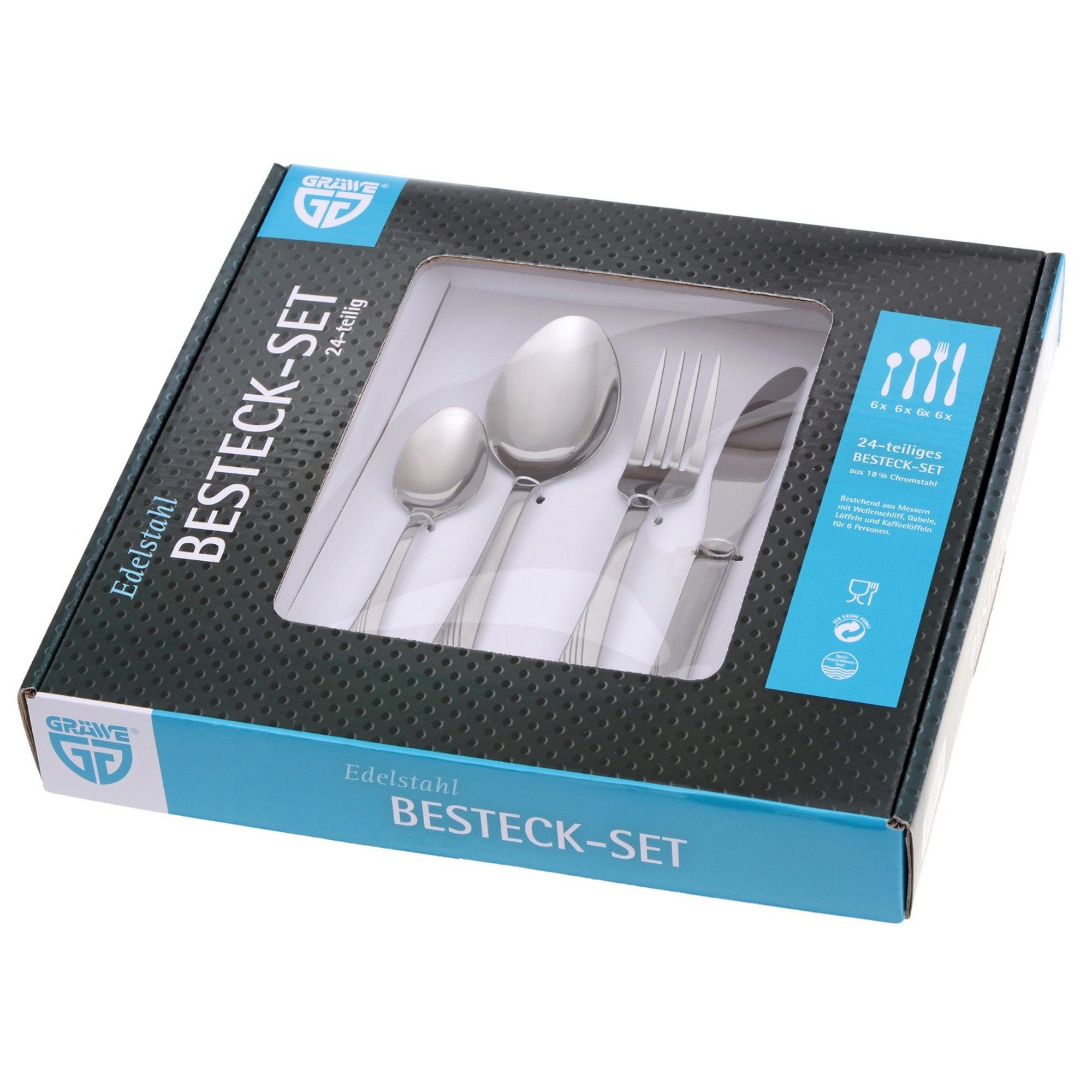 GRÄWE Besteck-Set GRÄWE Tafelbesteck 30-tlg., für 6 Personen, Serie Stralsund, Edelstahl 18/0