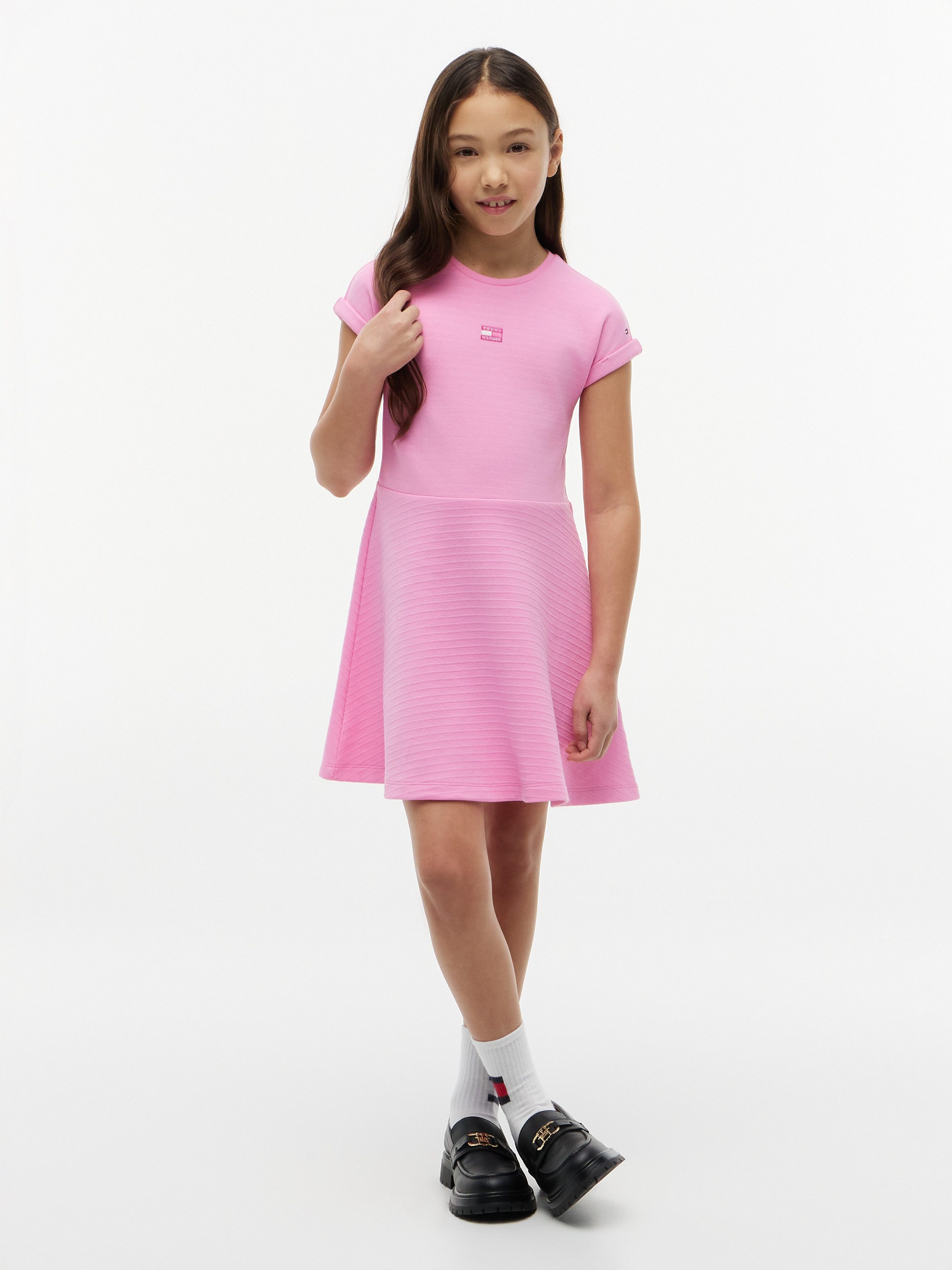 Tommy Hilfiger Skaterkleid Regular Fit, Rundhalsausschnitt, Kinder bis 16 Jahre