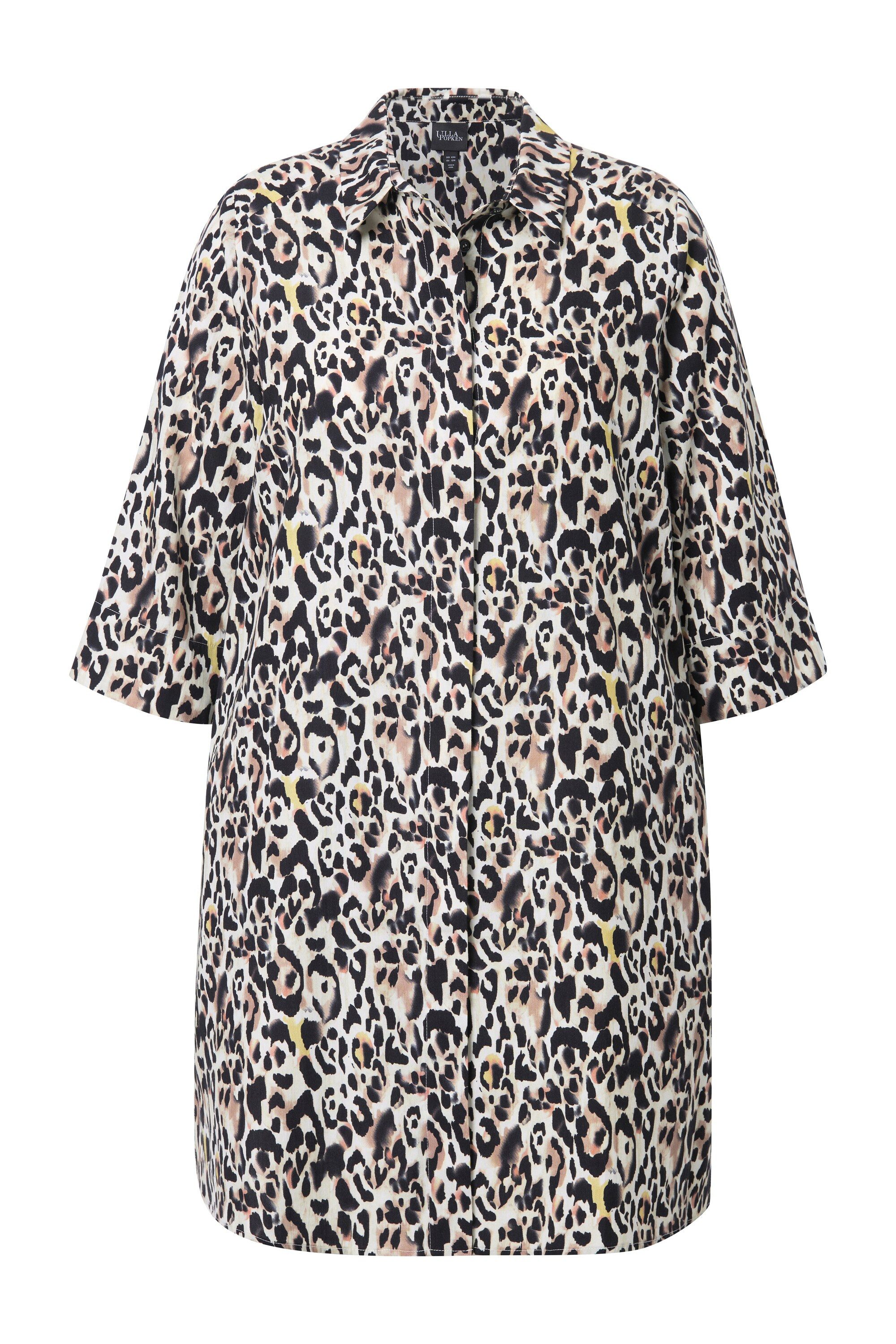 Ulla Popken Longbluse Lyocell-Longbluse A-Linie Hemdkragen günstig online kaufen