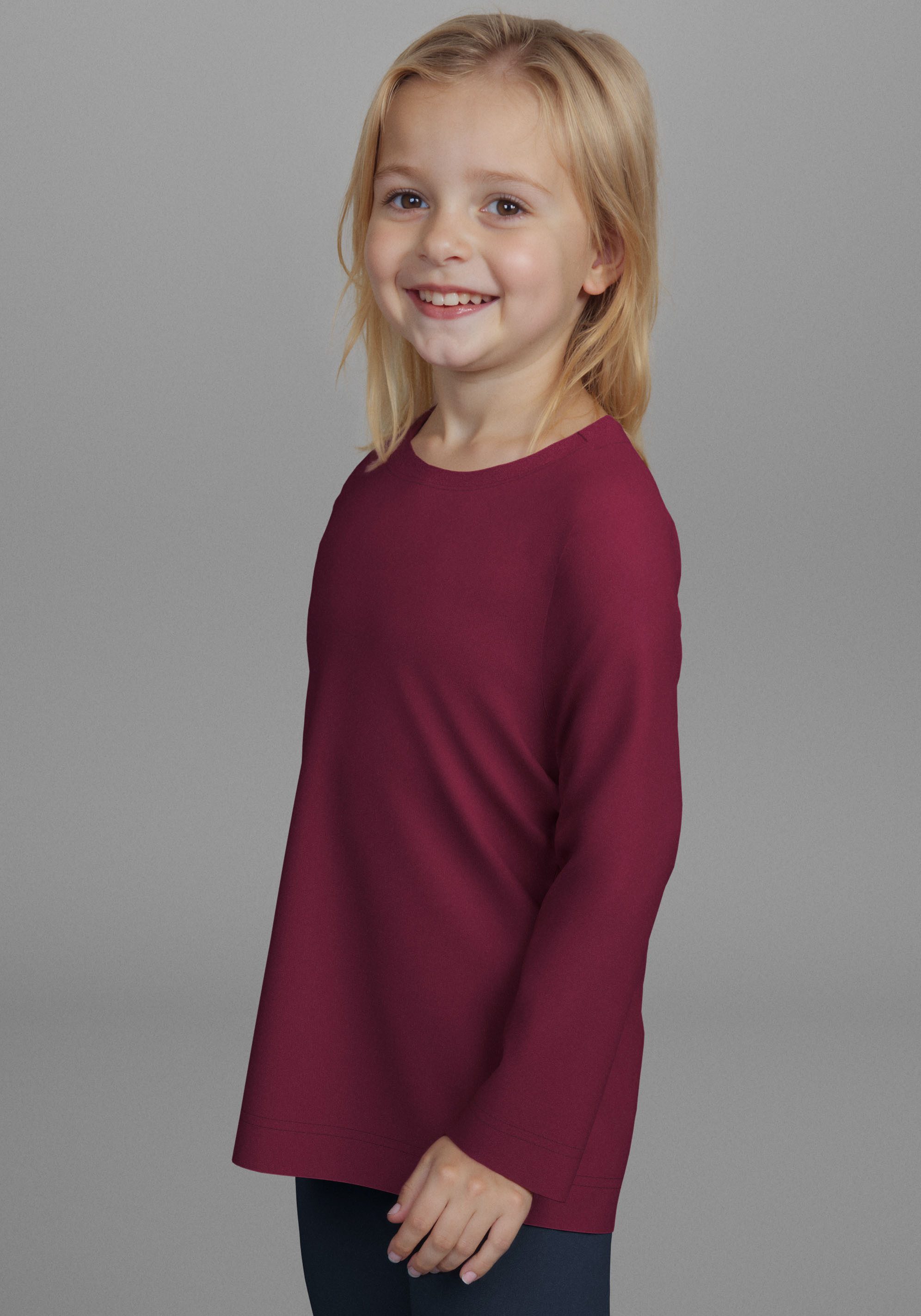 KIDSWORLD Langarmshirt 2er Pack 1x Herzen + 1x Unifarben Shirts (2-tlg) 2er Pack Shirts mit Herzen