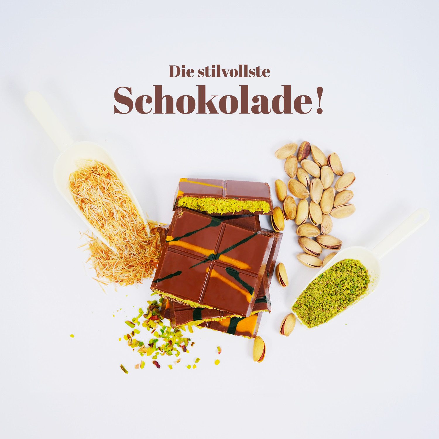 We_Natur Schokolade Dubai Style Schokolade mit knusprigen Kadayif-Teigfäden Pistazie, 200 g