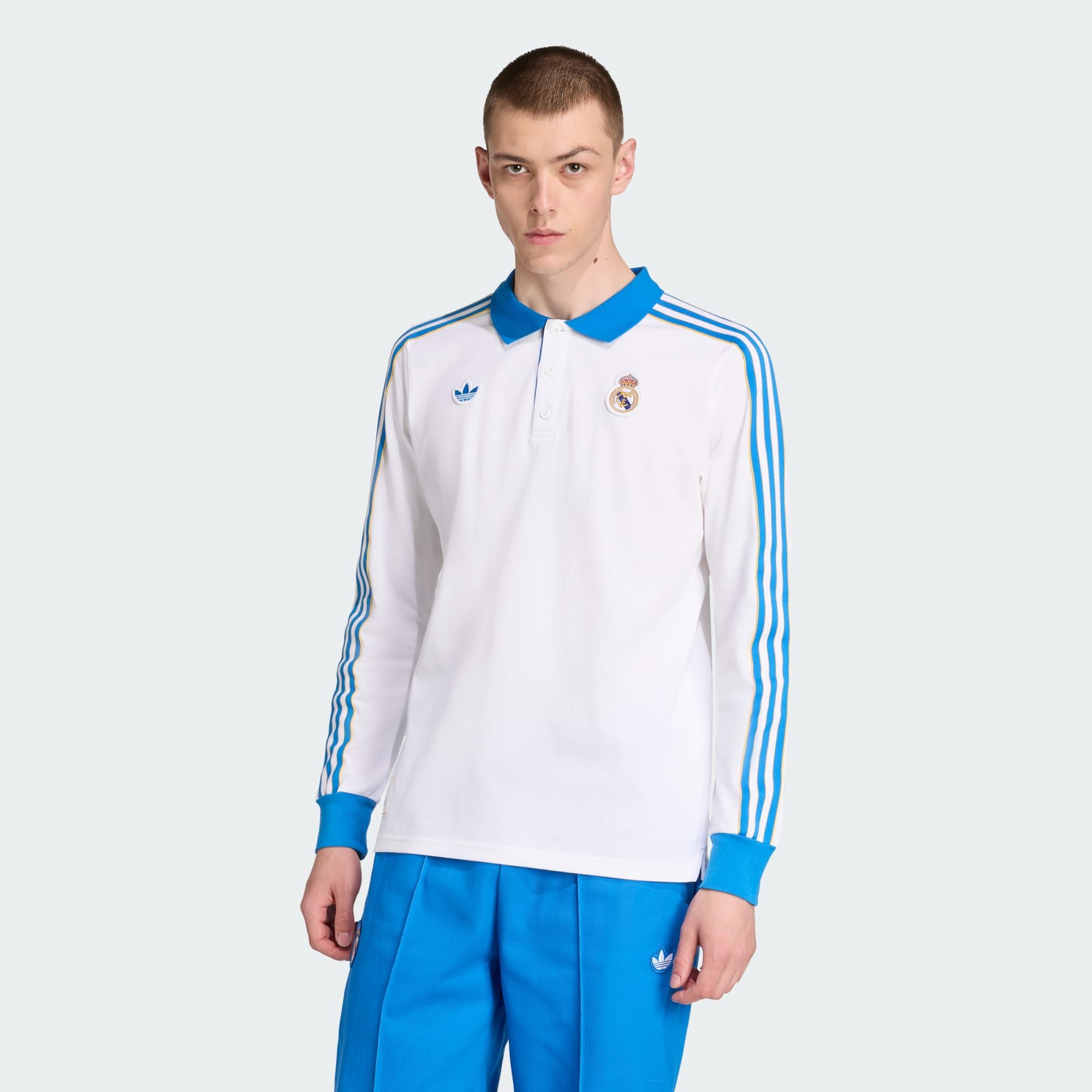 adidas Originals Langarm-Poloshirt REAL MADRID TERRACE ICONS LANGÄRMELIGES POLOSHIRT