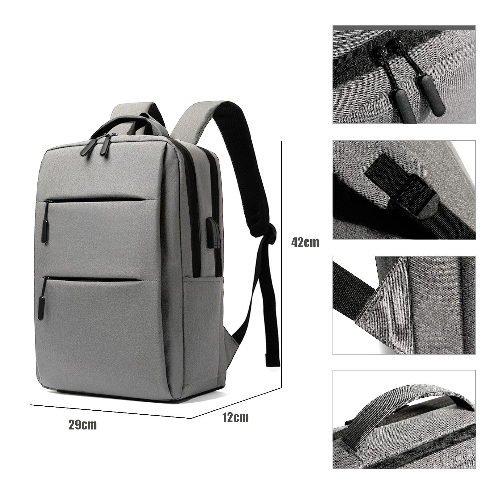 TAN.TOMI Laptoprucksack Rucksack Herren, Wasserdichter Laptop Rucksack 17 Zoll Schulrucksack (mit USB-Ladeanschluss & Wabenförmigem Atmungsaktivem Mesh-Design), Business Rucksack Herren Geeignet für für Studenten, Büroangestellte