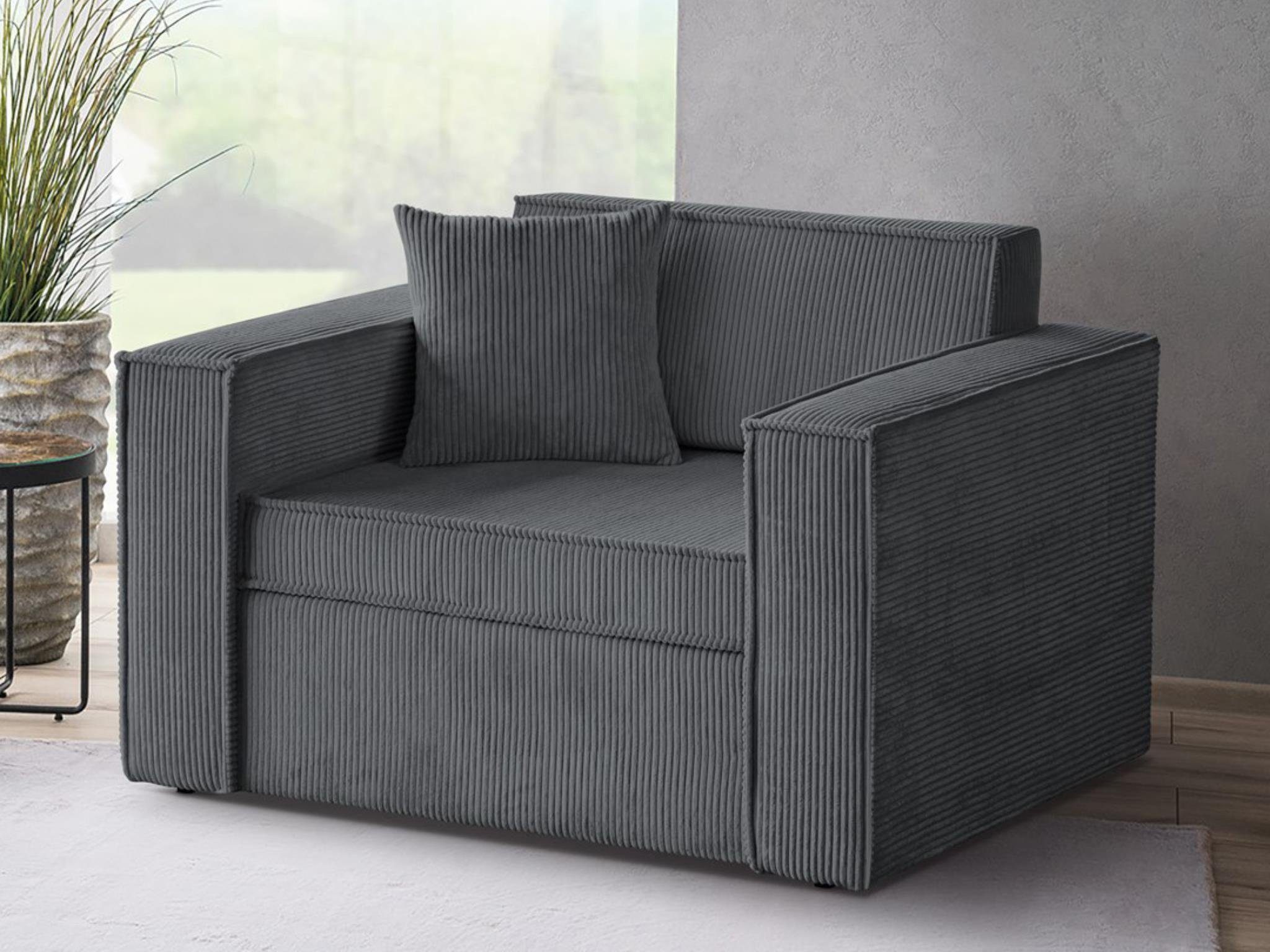 Beautysofa Schlafsofa Dave, mit Relaxfunktion, Bettkasten, modernes Einzelsofa aus Cordstoff