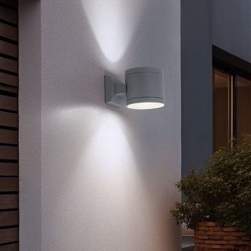 Kanlux Außen-Wandleuchte, Leuchtmittel nicht inklusive, Außen Wand Spot Strahler IP 54 UP & DOWN Leuchte Lampe Alu Druckglass