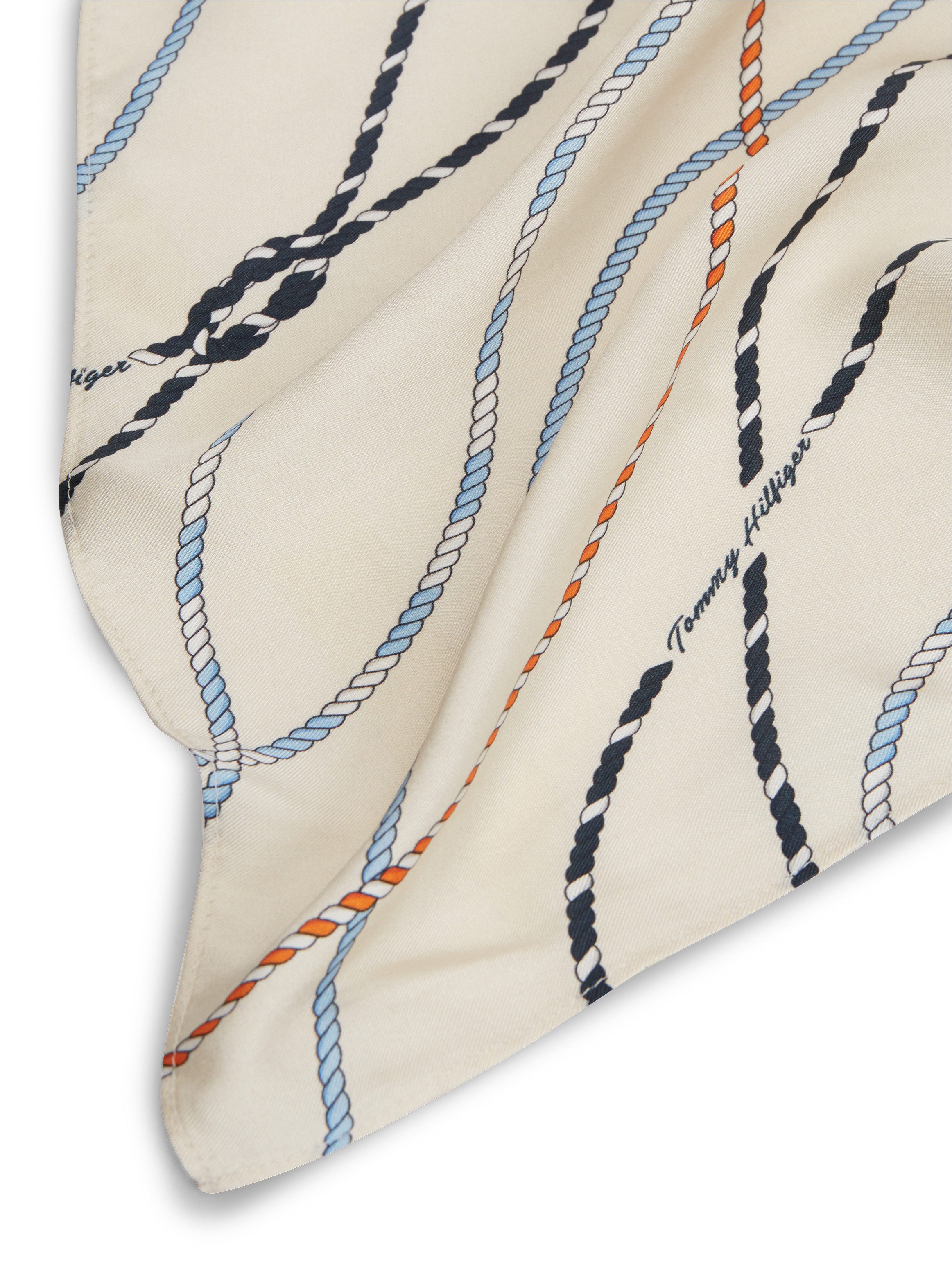 Tommy Hilfiger Modeschal TH NAUTICAL SILK TRIANGLE, aus reiner Seide mit Seil-Print