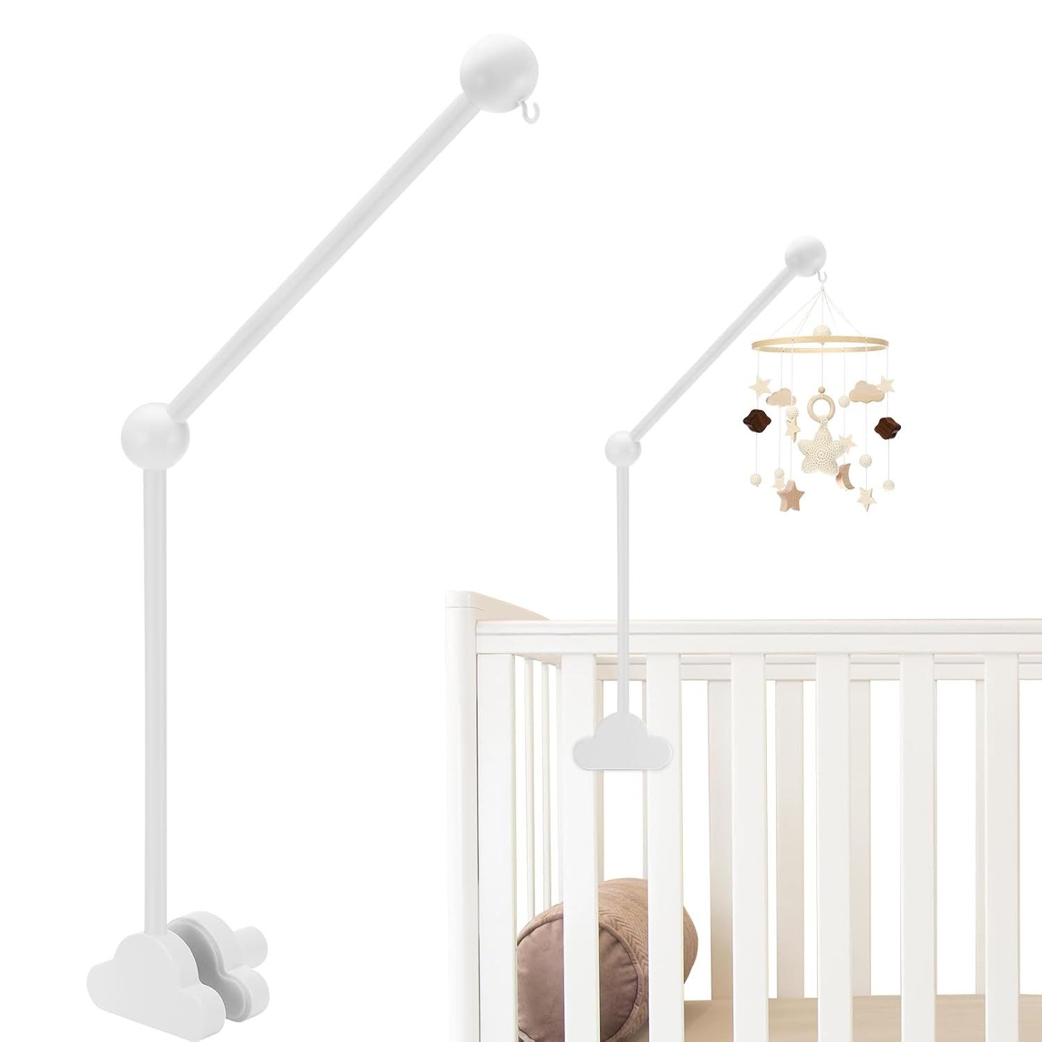 Coonoor Mobile Holz für Babybett 360°Drehbar Baby Mobile Halterung Ständer günstig online kaufen