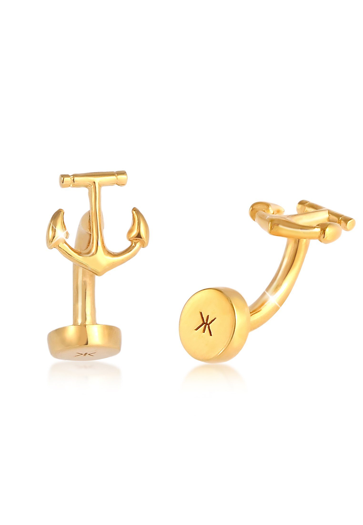 Kuzzoi Manschettenknöpfe Anker Symbol Maritim edel 925 Silber, Anker Gold