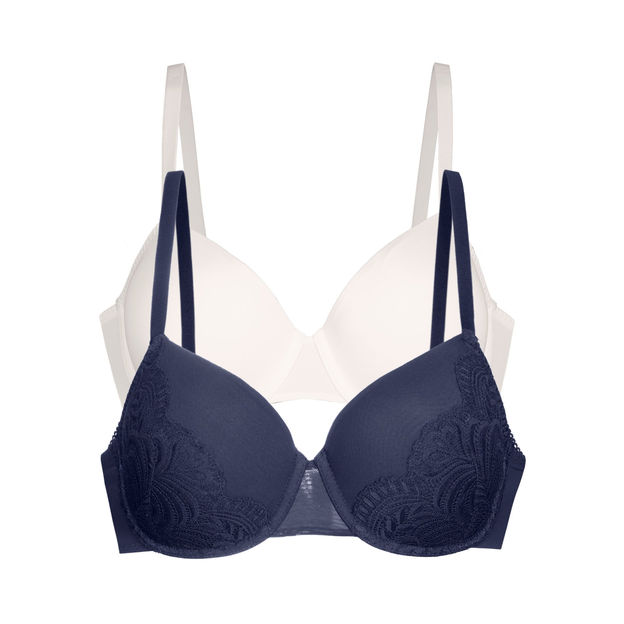 Dorina Bügel-BH Lincoln (2er Pack) leicht gepolsterte Cups, Spitzendetails, uni