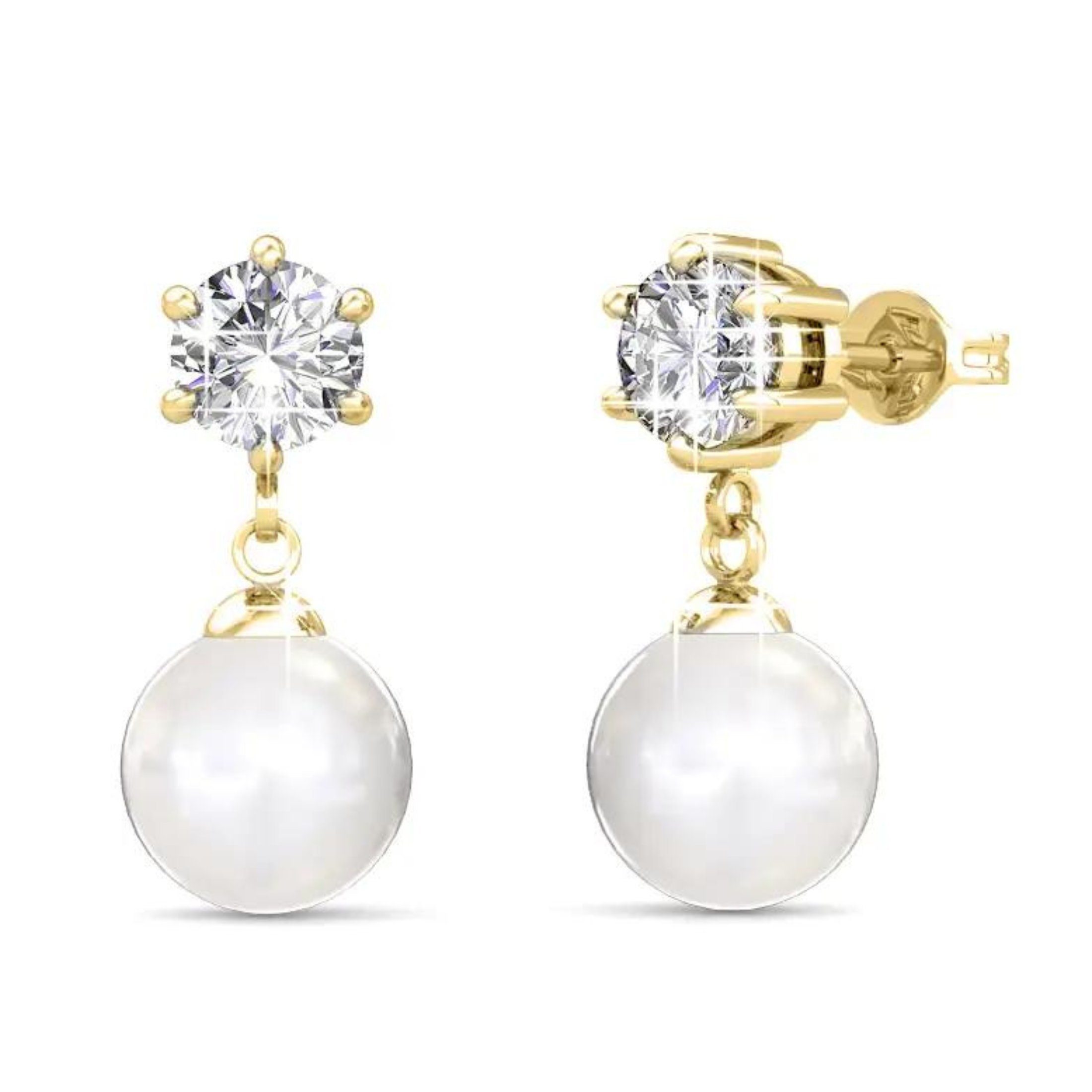 Ella Eisvogel Perlenohrringe Paar Kristallohrringe vergoldete Perlenohrring günstig online kaufen