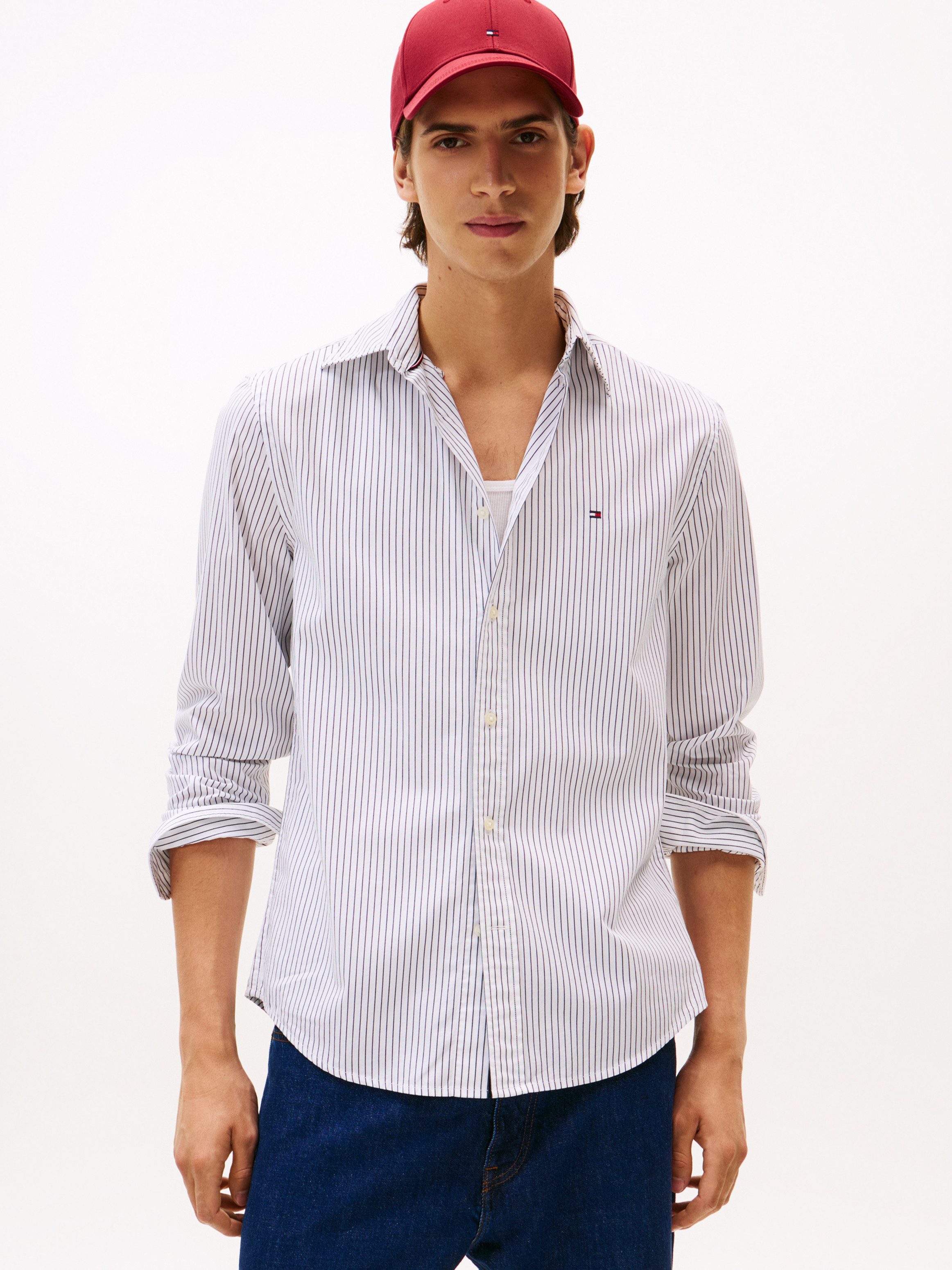 Tommy Hilfiger Langarmhemd CORE HAIRLINE POPLIN regular fit, Button-down-Kr günstig online kaufen