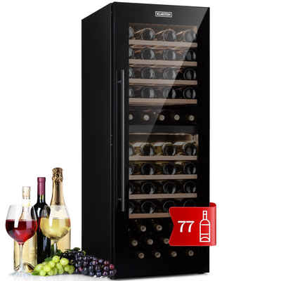 Klarstein Weinkühlschrank Barossa 77 Duo, für 77 Standardflaschen á 0,75l,2 Zonen Wein Flaschenkühlschrank Weintemperierschrank Kühlschrank