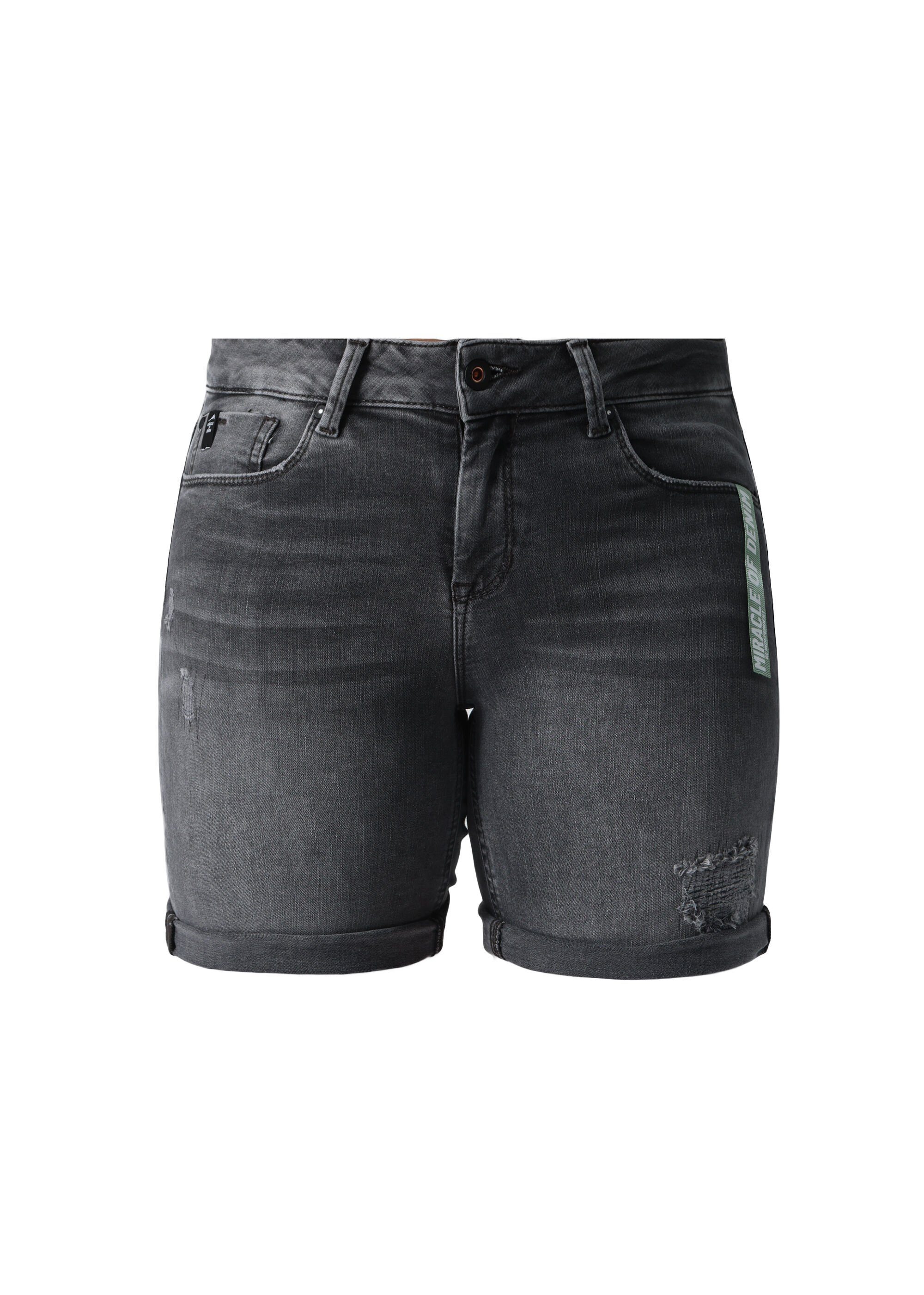 Grey Denim of Miracle im 5-Pocket-Design Lucky Shorts Resin
