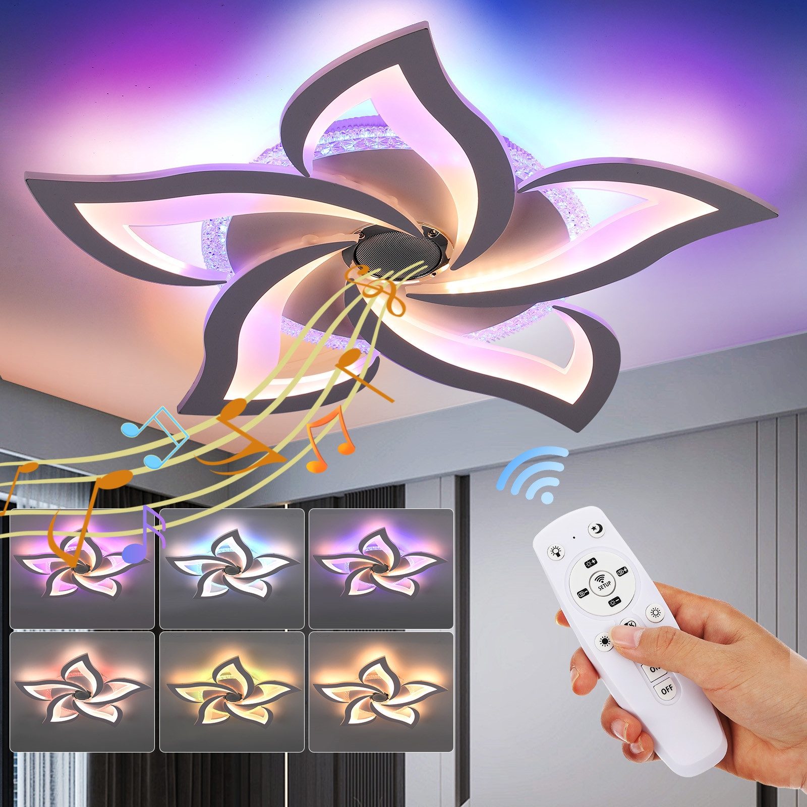 WILGOON LED Deckenleuchte Deckenlampe mit Bluetooth günstig online kaufen