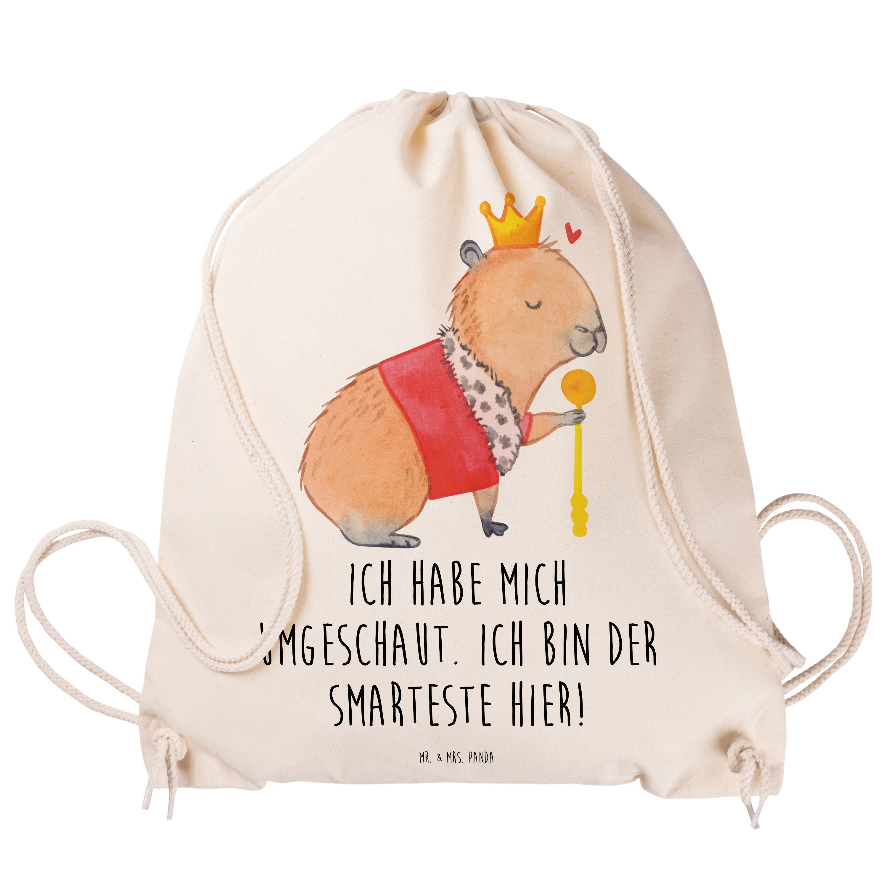 Sportbeutel Geschenk, - Capybara Panda (1-tlg) Sporttasche König - Mr. Sprüche, lustige Mrs. Transparent &