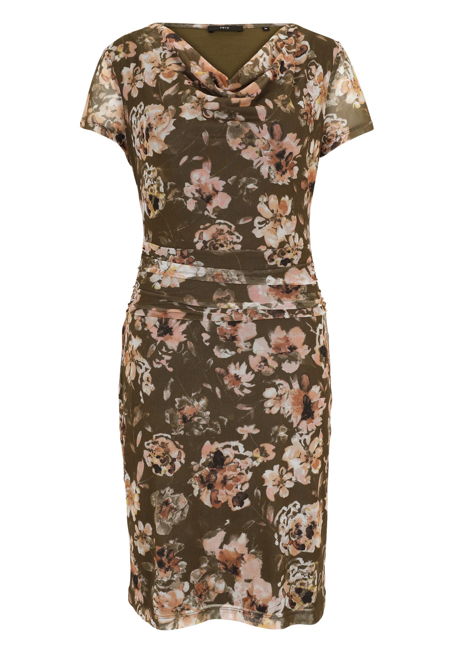 Zero Meshkleid Damen Meshkleid mit Wasserfallausschnitt drapiert /gerafft günstig online kaufen