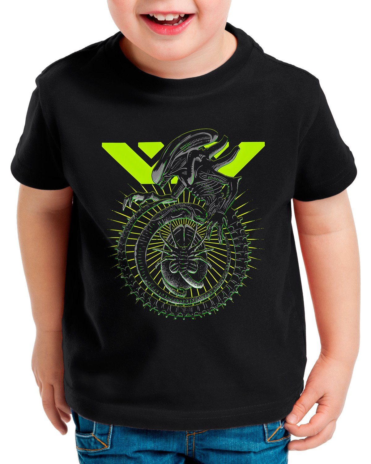 style3 Print-Shirt Kinder T-Shirt Xeno Progress xenomorph alien ridley scott predator