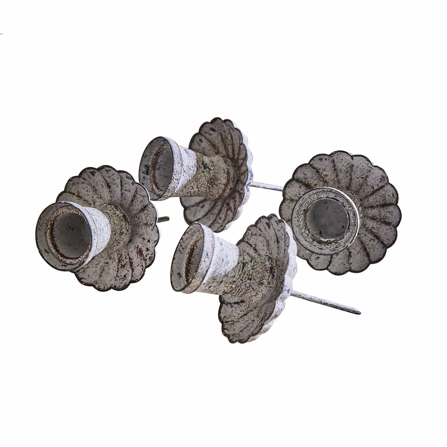 Mirabeau Adventskranz Steck-Kerzenhalter 4er Set Korraine antikgrau günstig online kaufen