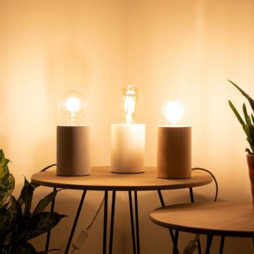 Paulmann LED Tischleuchte, Leuchtmittel nicht inklusive, Vintage Nacht Schreib Tisch Leuchte Marmor Schlaf Zimmer