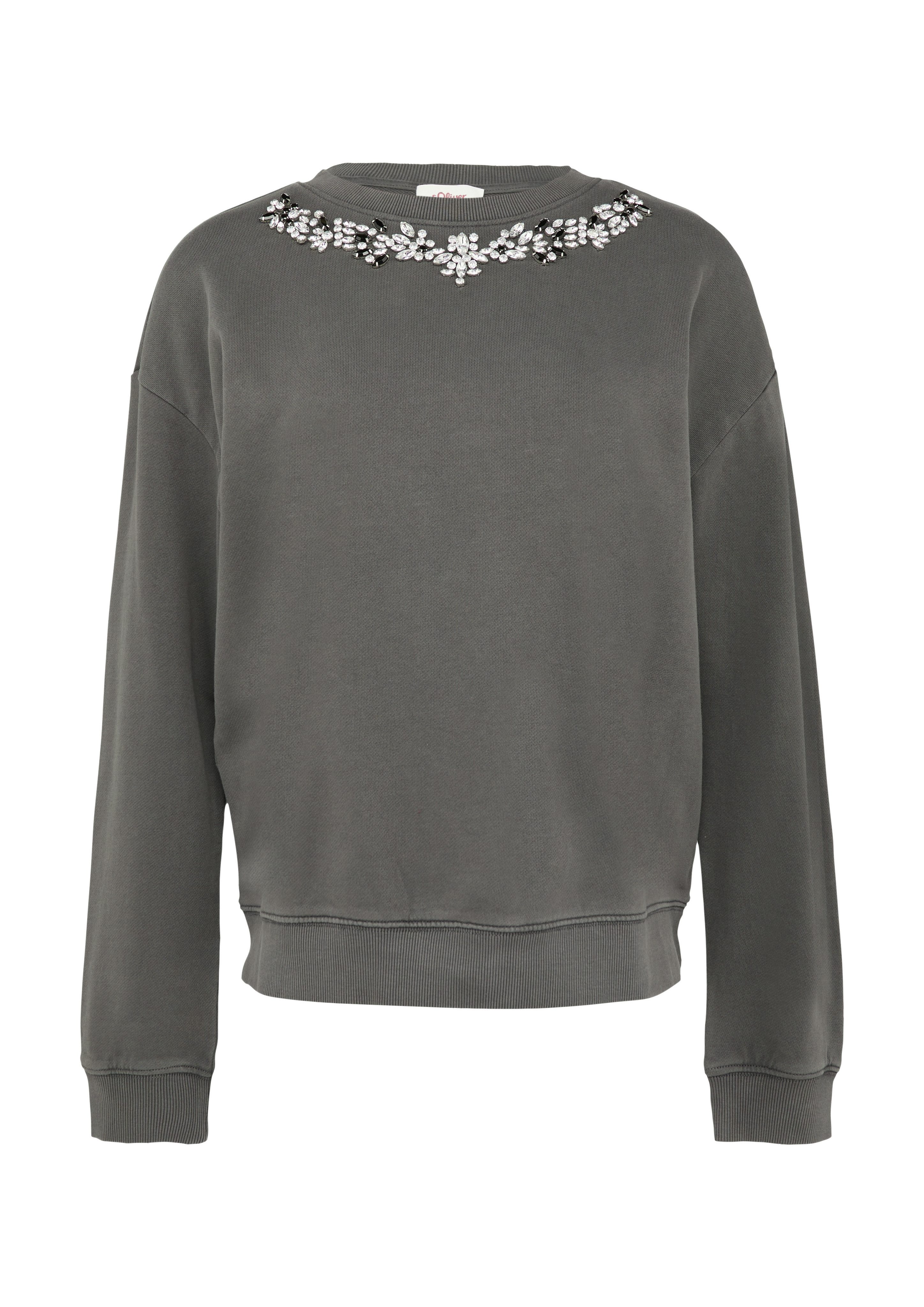 s.Oliver Sweatshirt mit dekorativen Steinen
