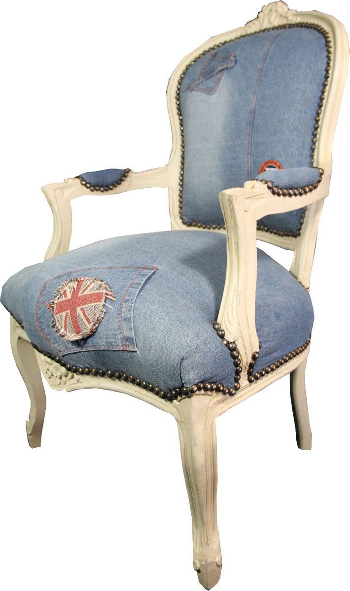 Creme Optik Mod2 Stuhl Casa Salon Edition / Limited Barock Besucherstuhl Padrino Jeans -