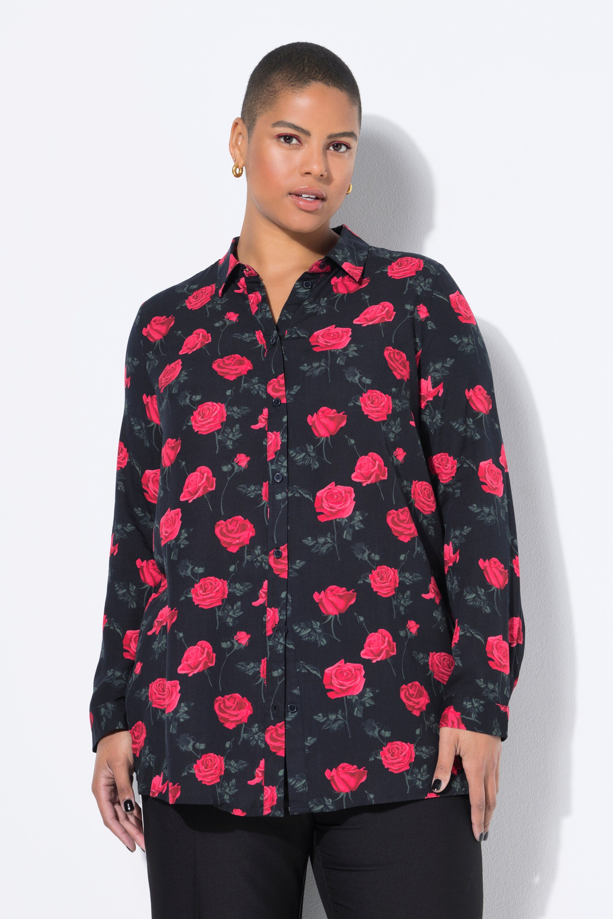 Studio Untold Hemdbluse Hemdbluse Boxy Shape XL Rosen günstig online kaufen