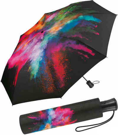 HAPPY RAIN Langregenschirm schöner Damen-Regenschirm mit Auf-Automatik, eine eindrucksvolle Farbexplosion