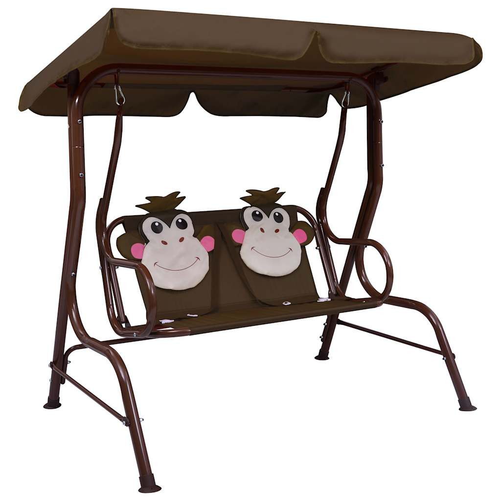 vidaXL Hollywoodschaukel Kinder-Hollywoodschaukel Braun 115×75×110 cm Stoff, 1 tlg.
