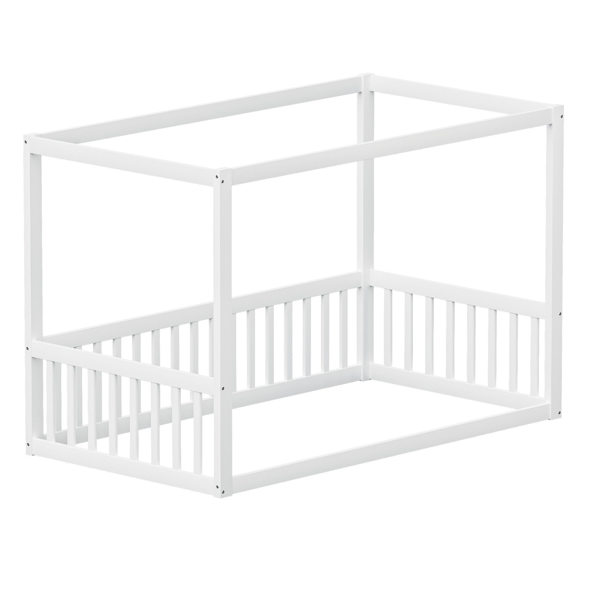 KLAM HOME Kinderbett Holzbett Kinder-Standbett Himmelbett günstig online kaufen