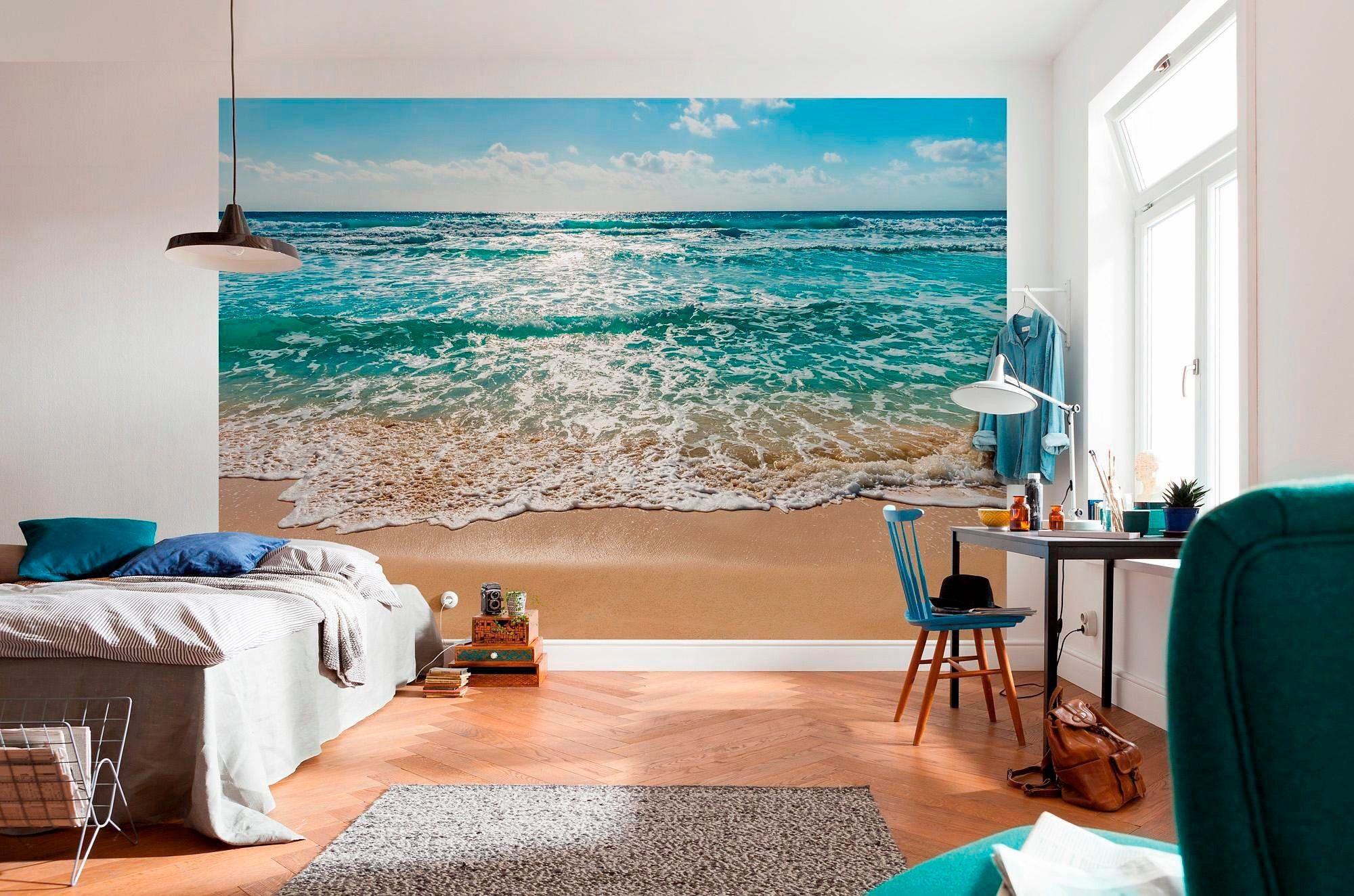 Komar Fototapete Seaside - Größe 368 x 254 cm, glatt, bedruckt, Wohnzimmer, Schlafzimmer