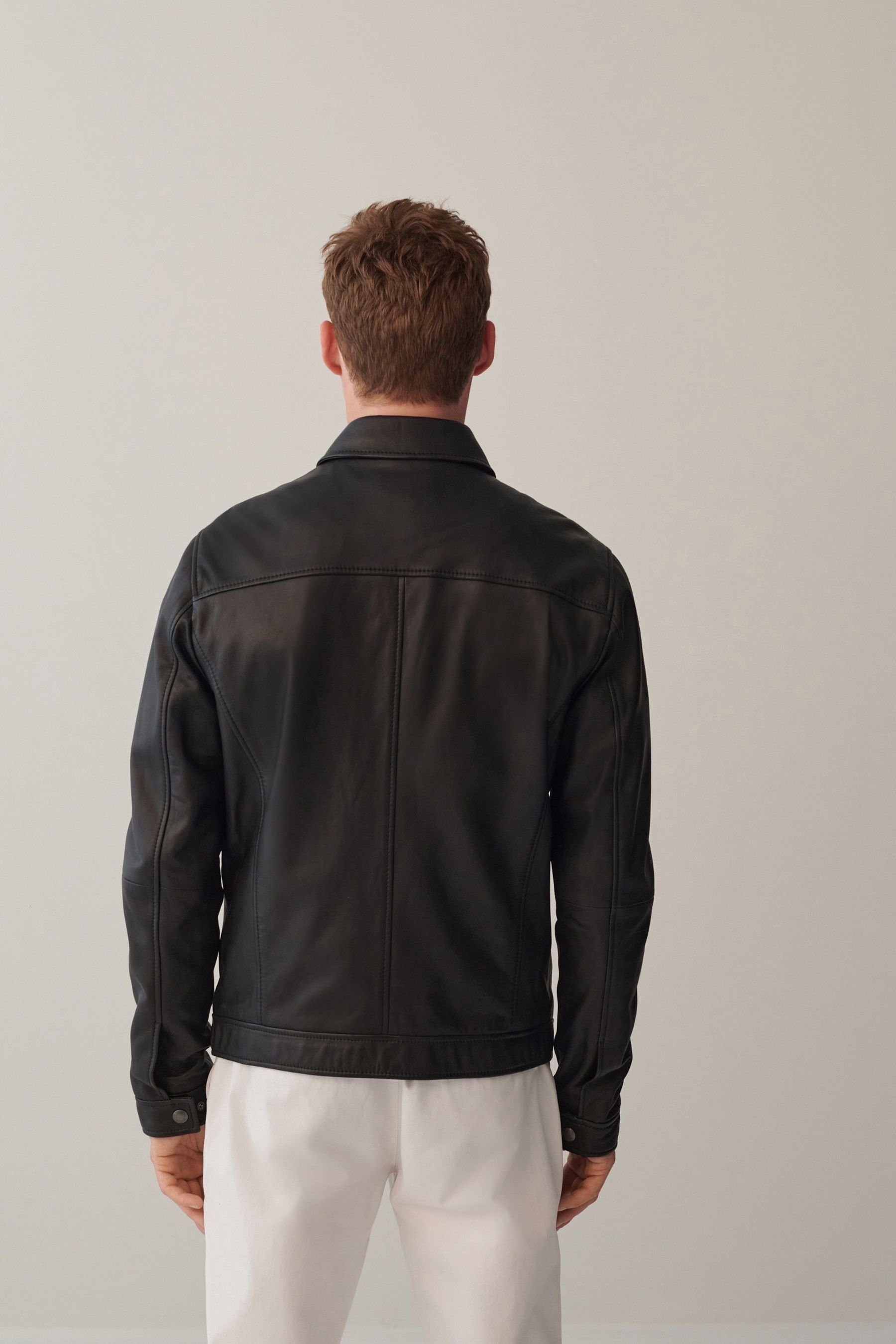 Next Lederjacke Signature Lederjacke mit Kragen günstig online kaufen