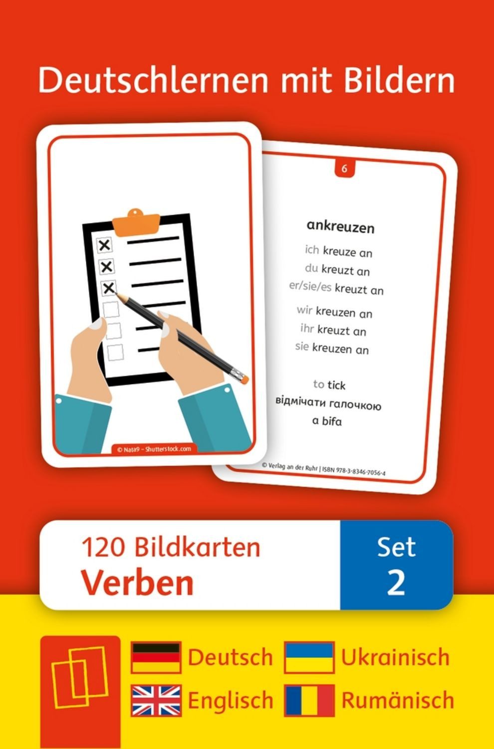 Verben: Set 2 - Deutsch, Englisch, Ukrainisch und Rumänisch / diverse