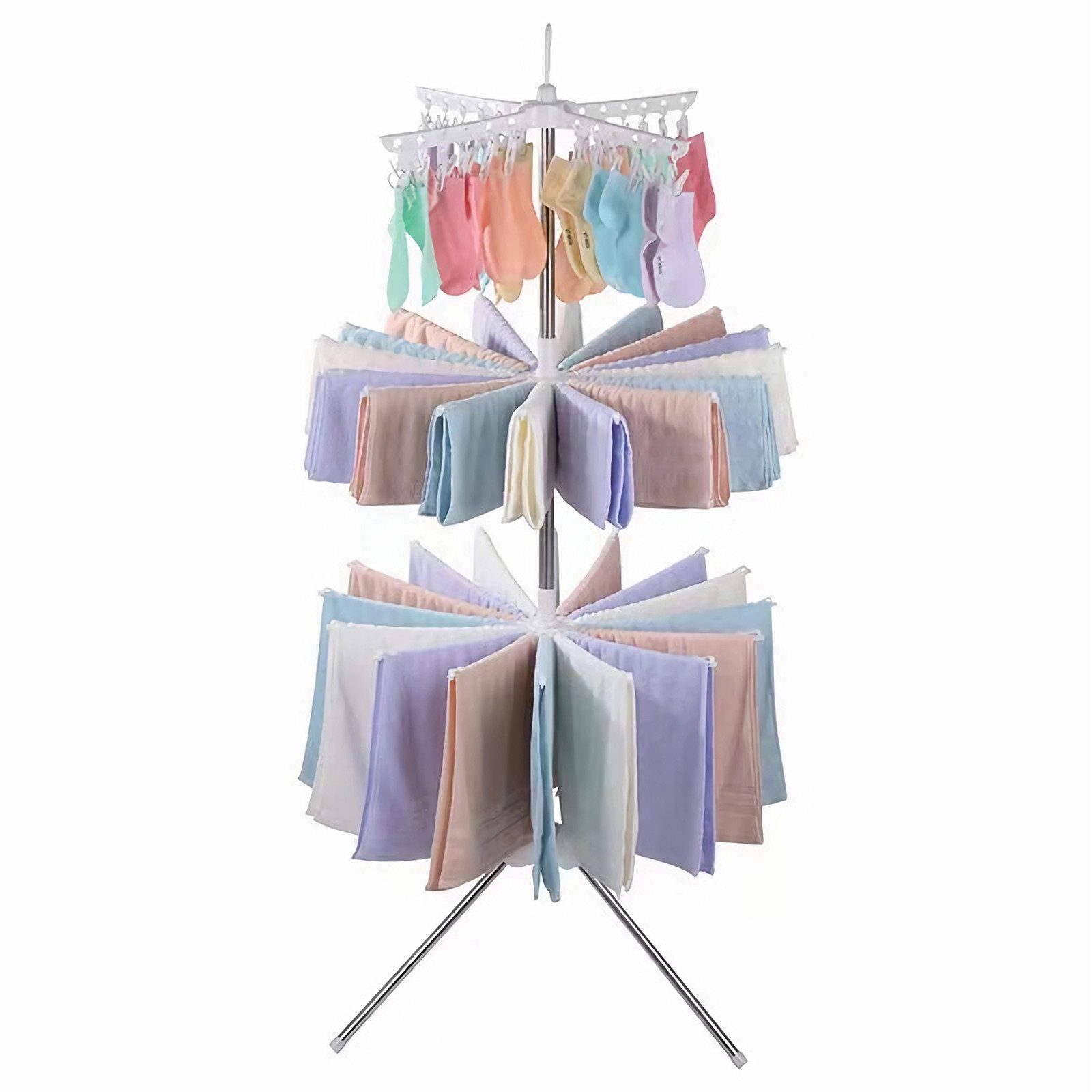 JEOBEST Teleskop-Handtuchhalter Handtuchhalter Stehend, Schwenkbar Edelstahl, (3-stöckig, Metall, Kunststoff)