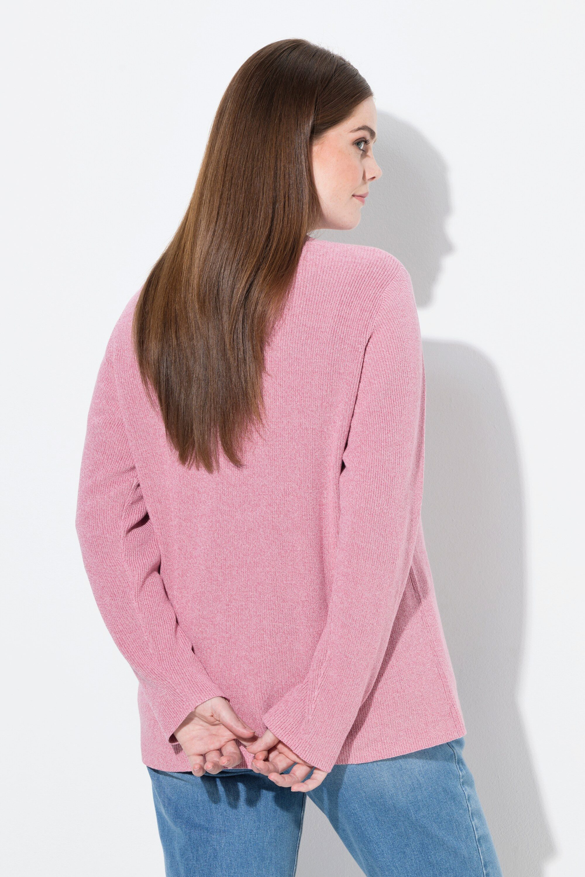 Ulla Popken Strickjacke Strickjacke Schleifenverschluss Rundhals – Bild 3 von 4