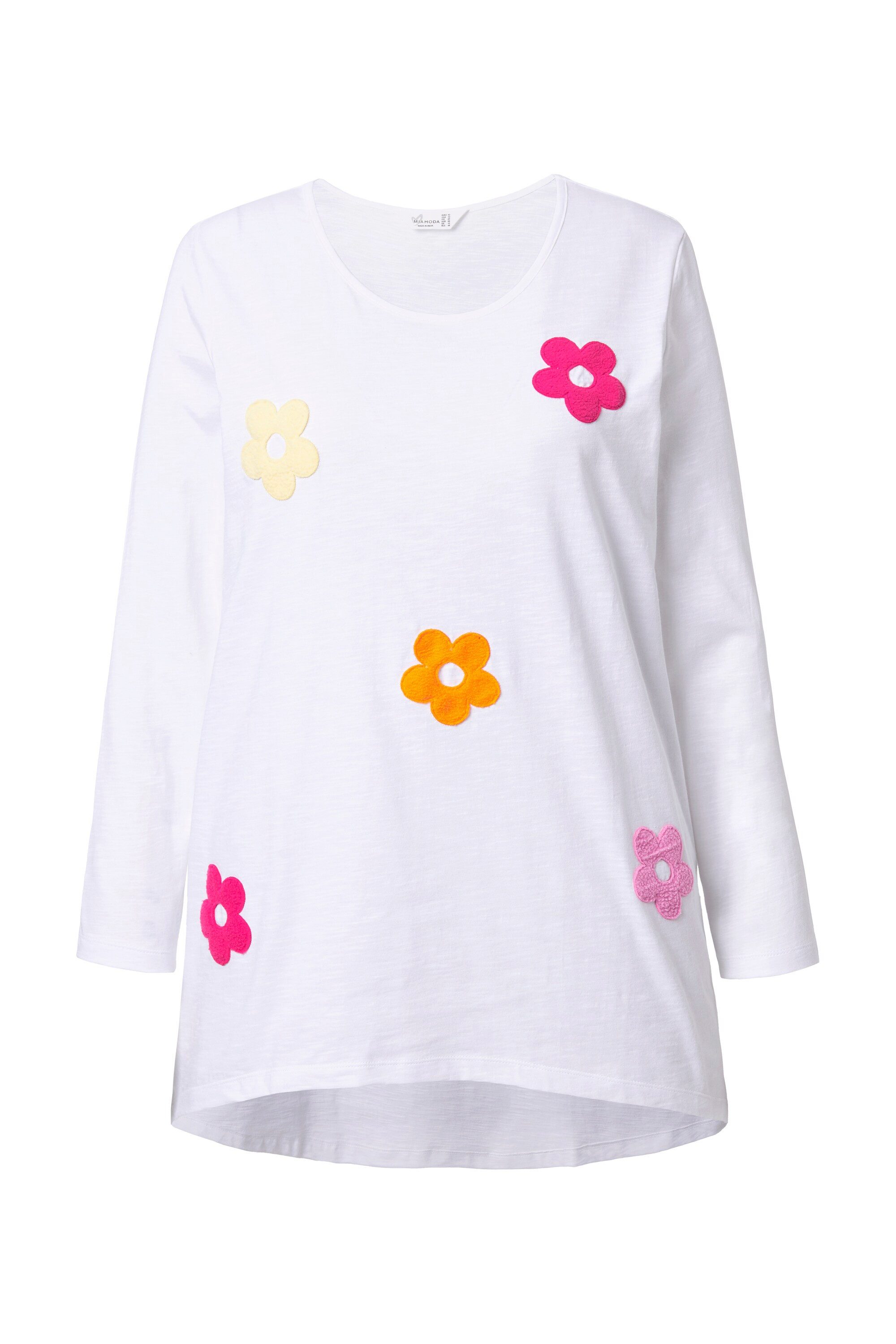 MIAMODA T-Shirt T-Shirt A-Linie Frottee-Blumen Langarm günstig online kaufen