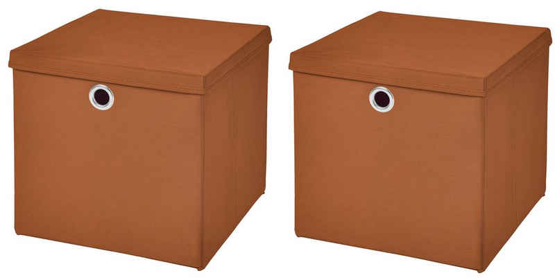StickandShine Faltbox 2 Stück 33 x 33 x 33 cm Faltbox mit Deckel Stoffbox Aufbewahrungsbox (2er SET 33x33x33) in verschiedenen Farben 33cm