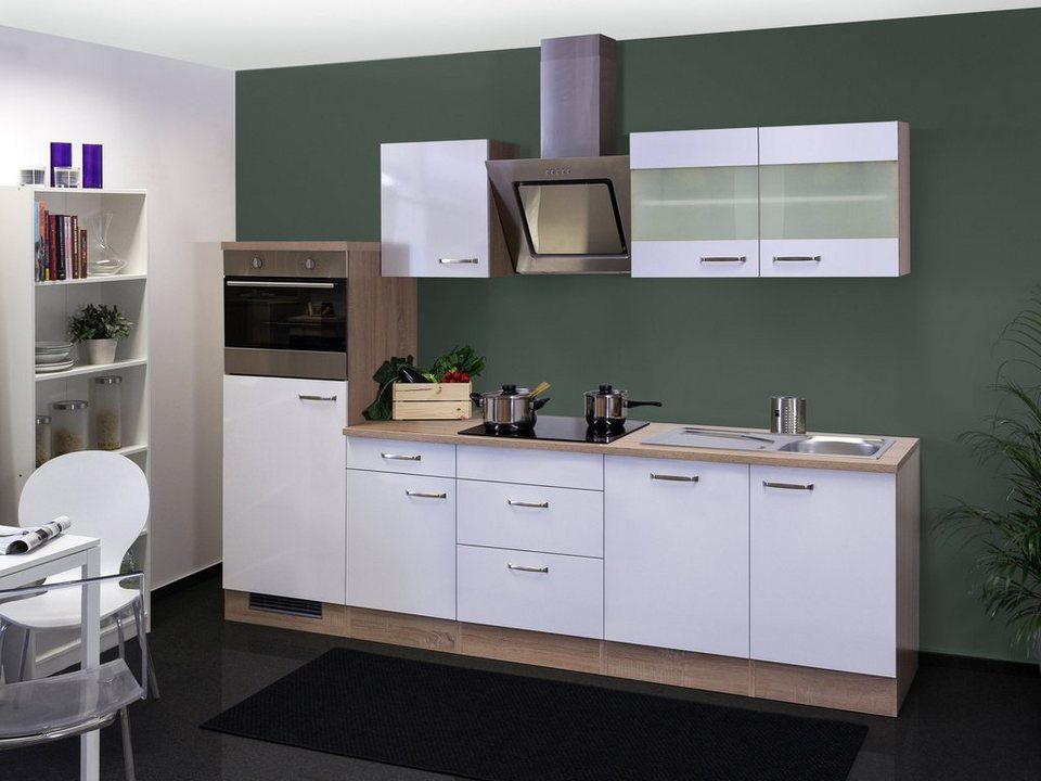 Flex-Well Küchenzeile Florenz, mit E-Geräten, Gesamtbreite 280 cm, Schnelle  Lieferzeit, auf Wunsch mit Aufbau-Service