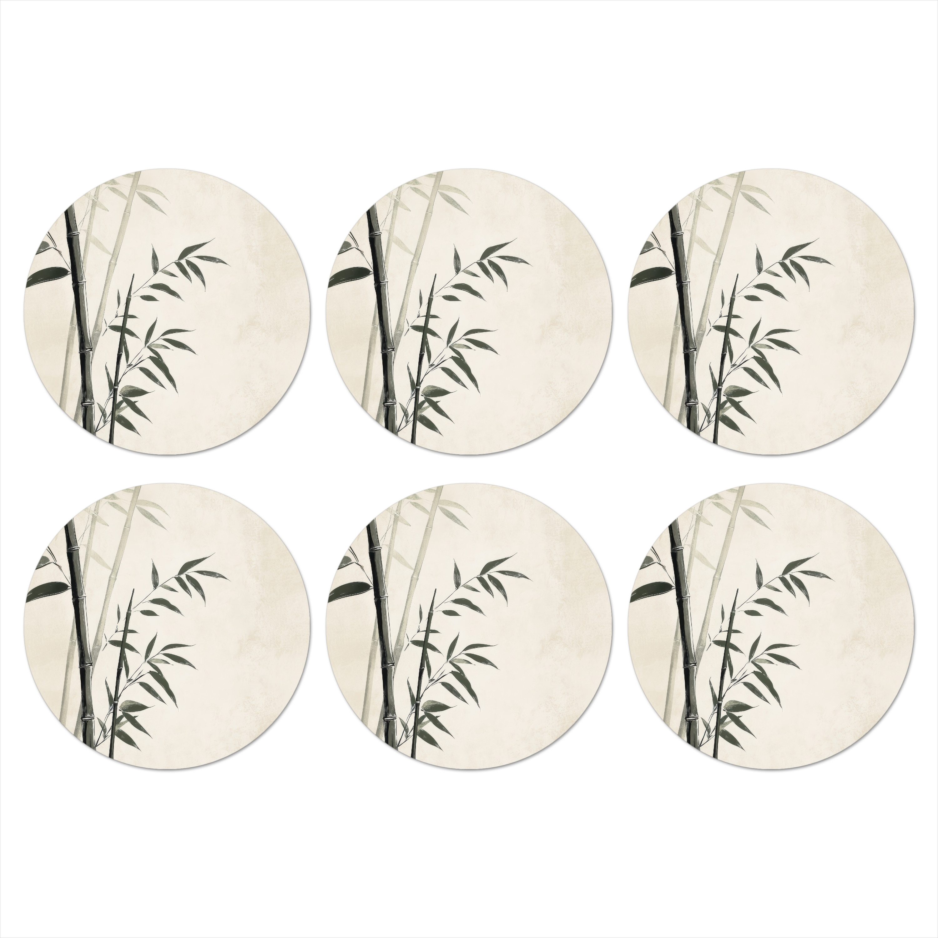 Glasuntersetzer Japandi - Bambus - Beige