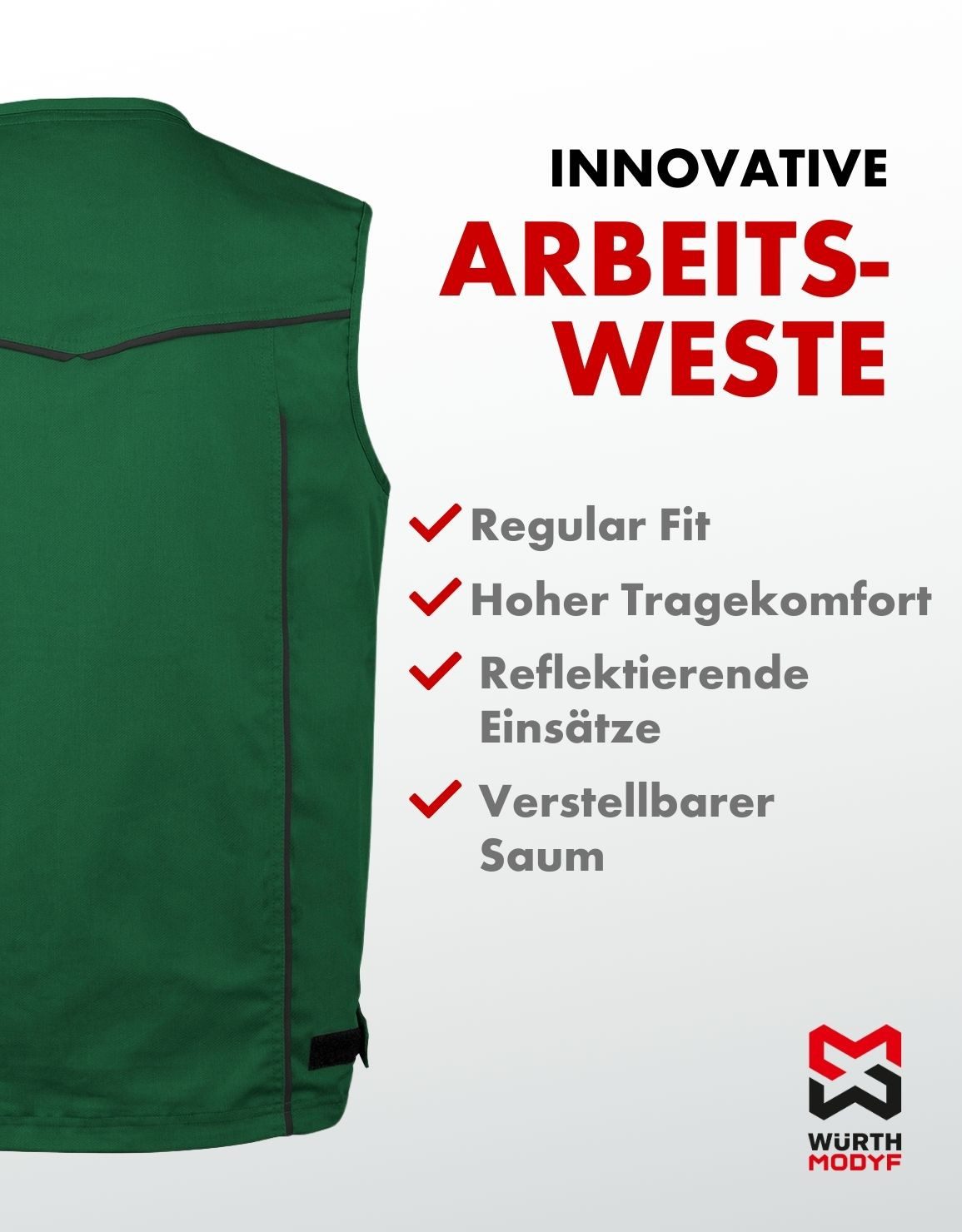 Würth MODYF Arbeitsweste Stretch X für Herren Stylische Handwerkerweste für In-/Outdoor – Bild 3 von 3