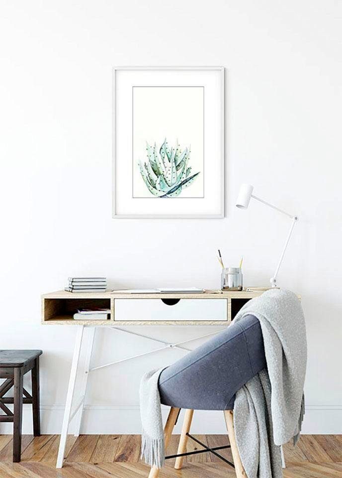 Komar Wohnzimmer St), Poster Aloe Kinderzimmer, Watercolor, Blätter, Schlafzimmer, Pflanzen (1