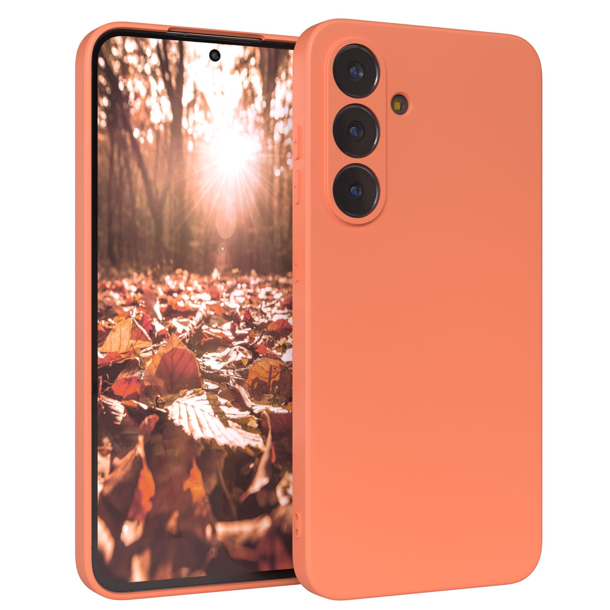 EAZY CASE Handyhülle für Samsung Galaxy S25 FE Hülle Silikon 6,7 Zoll, Schutzhülle mit Kameraschutz Telefonhülle elastisch Bumper tpu Orange