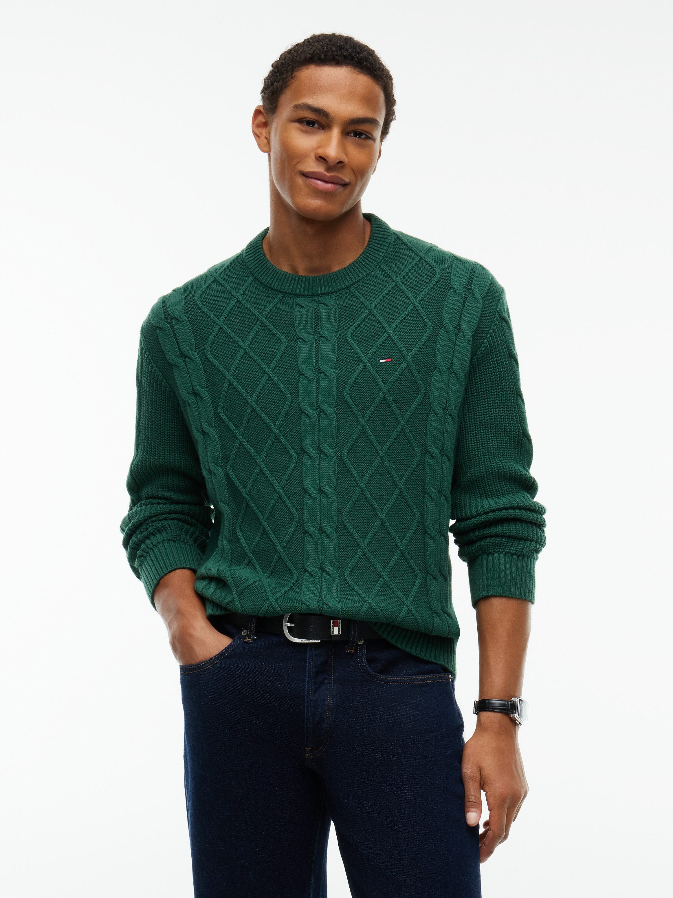 Tommy Jeans Rundhalspullover TJM REG CABLE KNIT SWEATER