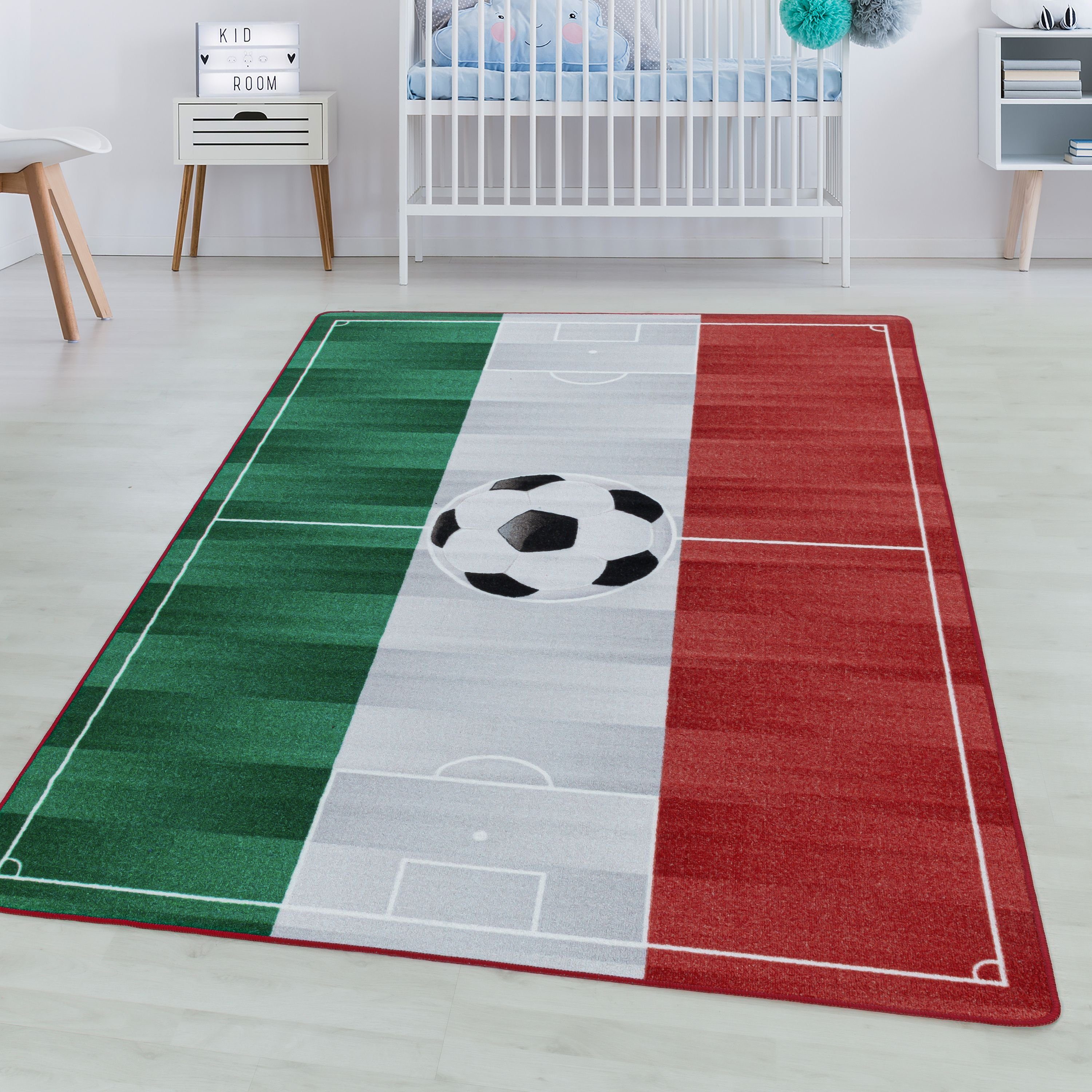 Teppich Fußballstadion Italien, SIMPEX24, Rechteckig, Höhe: 7 mm, Teppich Kinderzimmer Fußballstadion Italien Rutschfest Waschbar