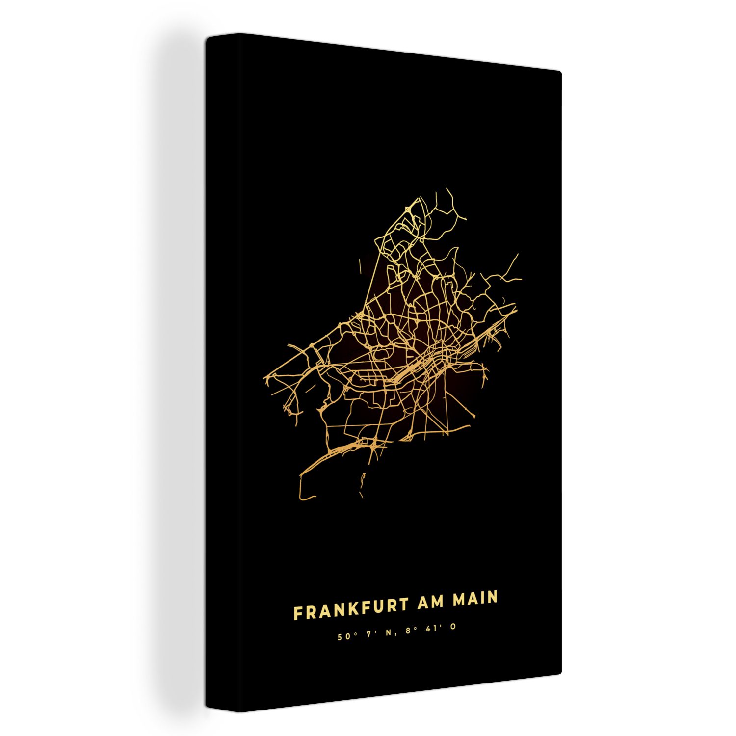 OneMillionCanvasses® Leinwandbild Frankfurt - Karte - günstig online kaufen