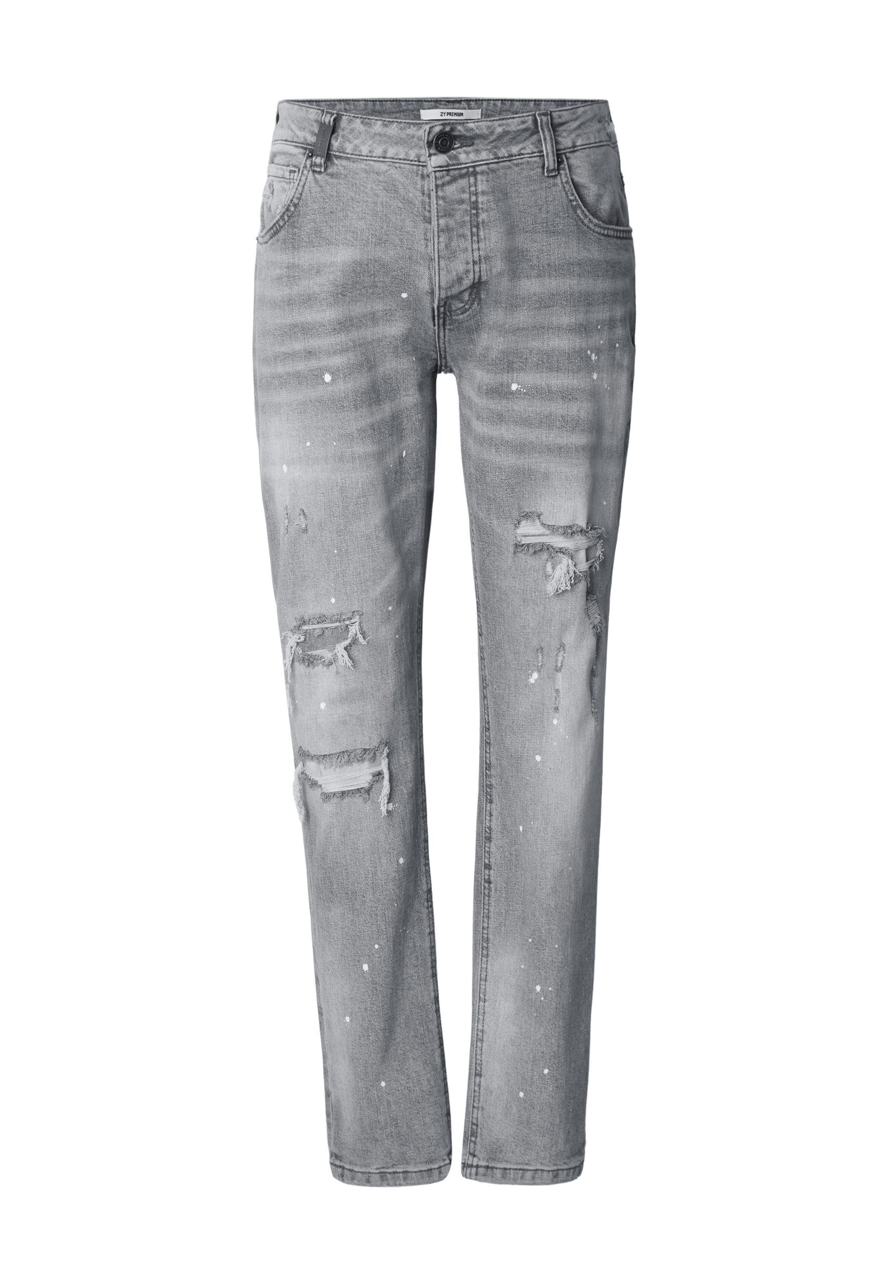 2Y Premium Bequeme Jeans 2Y Premium VICTOR RIPPED SLIM FIT JEANS
