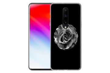 MuchoWow Handyhülle Blumen - Rose - Schwarz - Weiß - Botanisch, Phone Case, Handyhülle OnePlus 7 Pro, Silikon, Schutzhülle