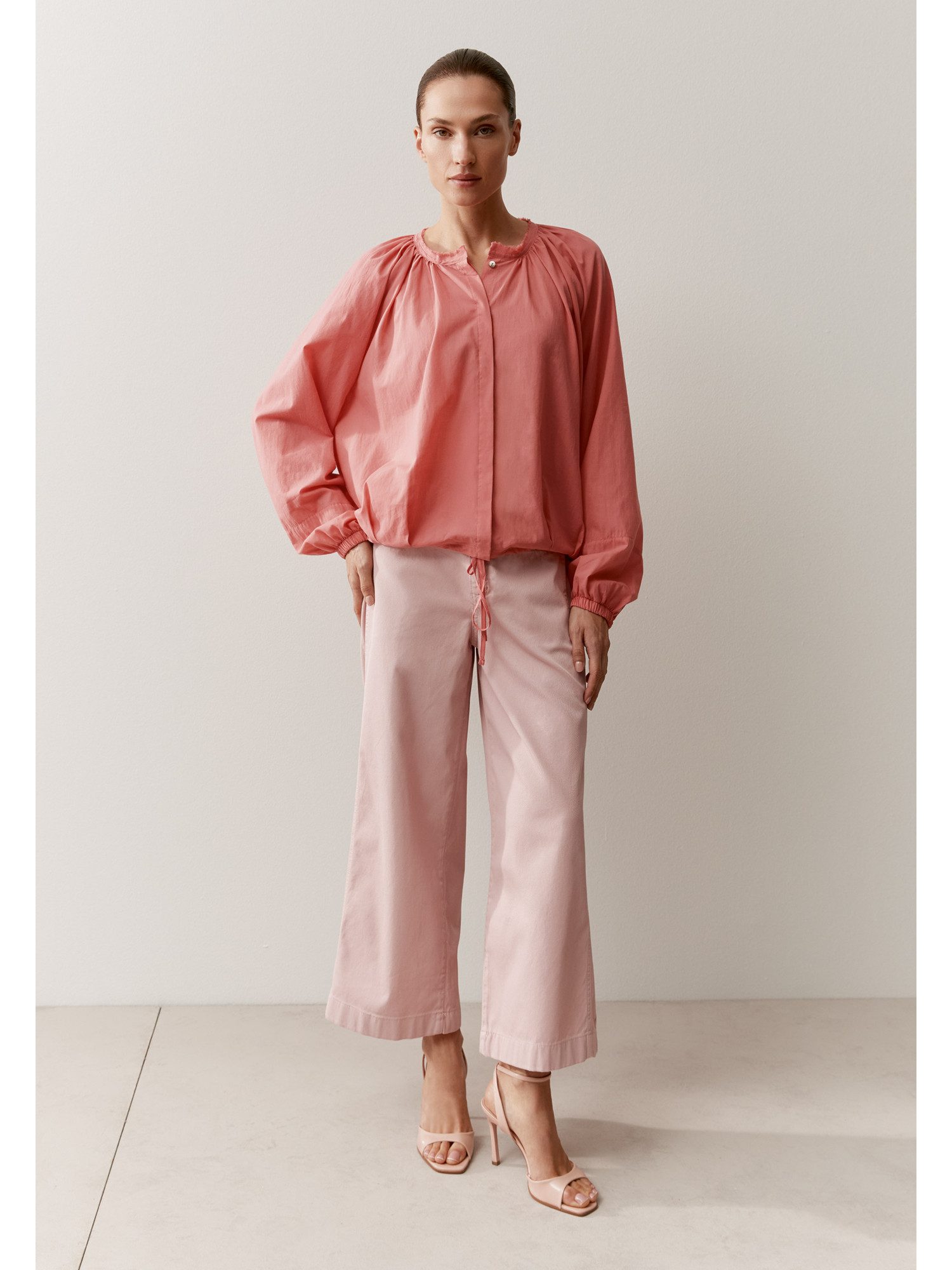 MORE&MORE Stoffhose verkürzte, weite Baumwoll-Stretch-Hose günstig online kaufen